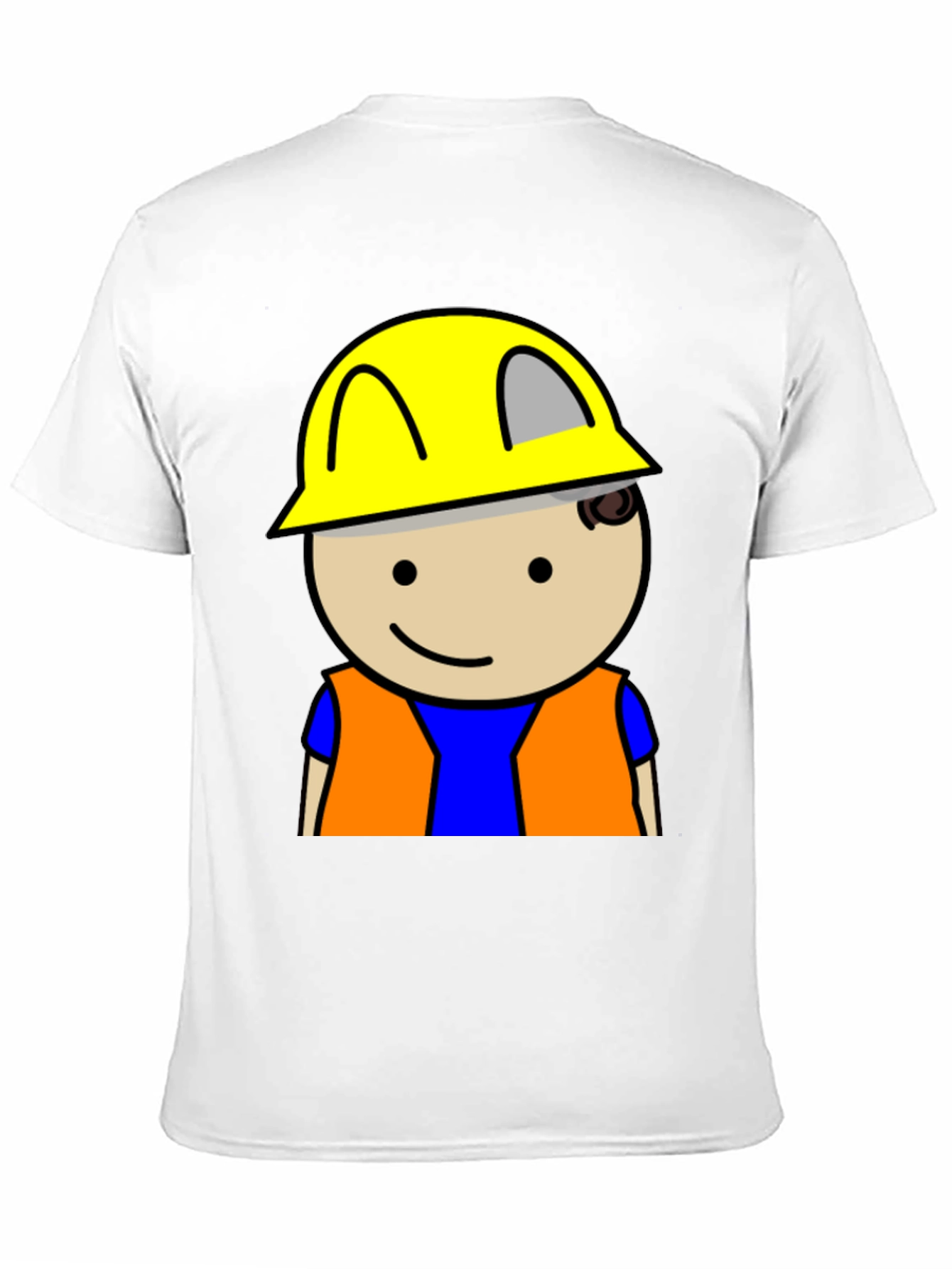 Construction Worker Graphic Tee - Black Cotton T-Shirt