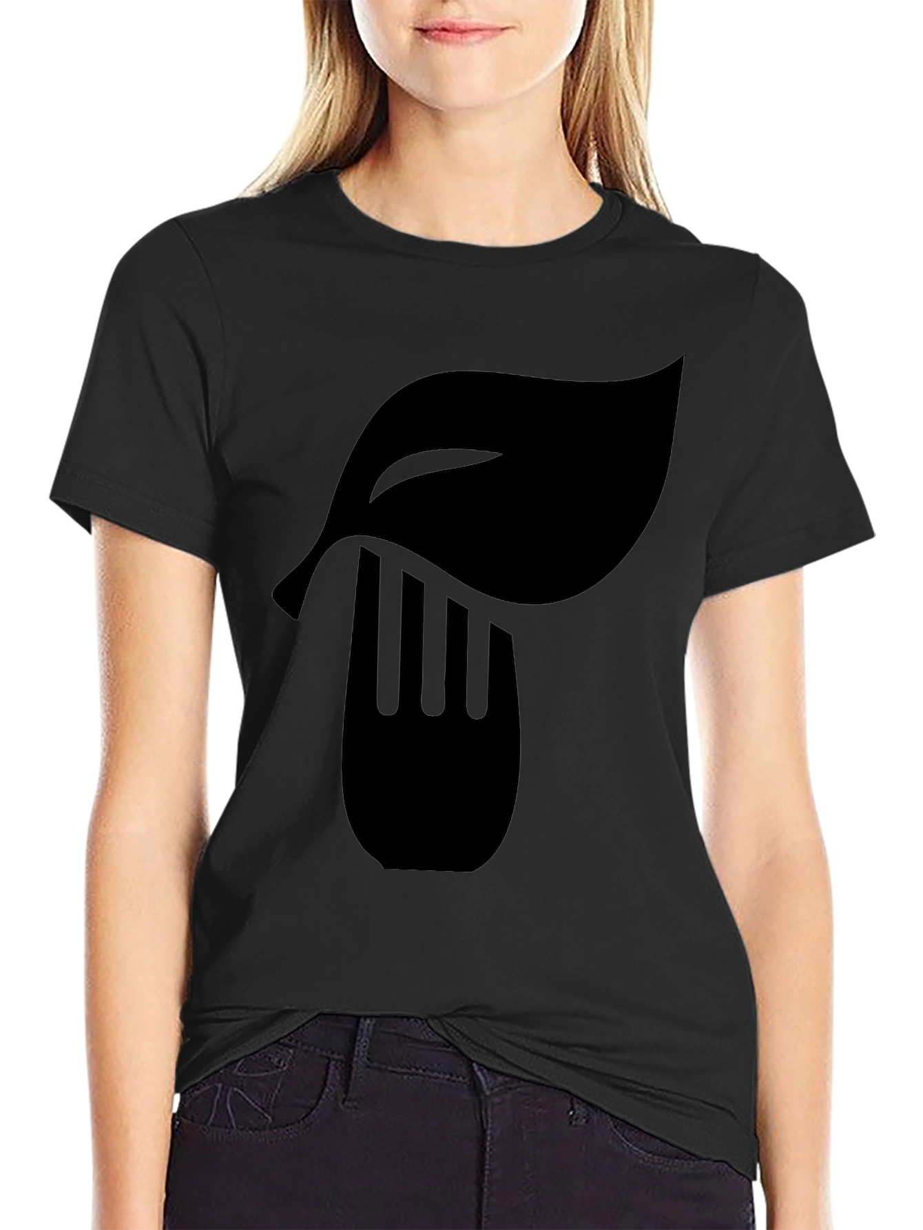 Leaf & Fork Graphic Black T-Shirt
