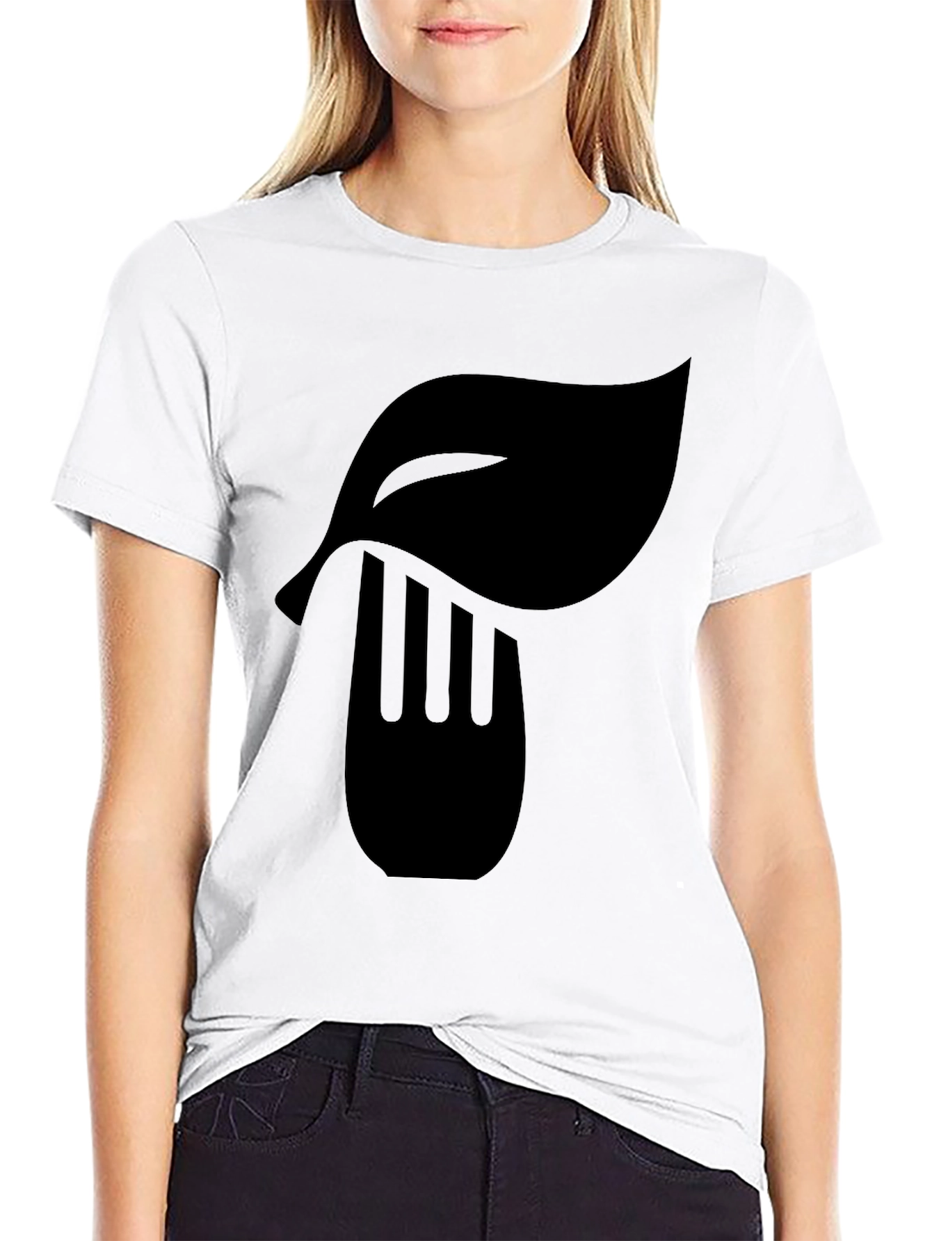 Leaf & Fork Graphic Black T-Shirt