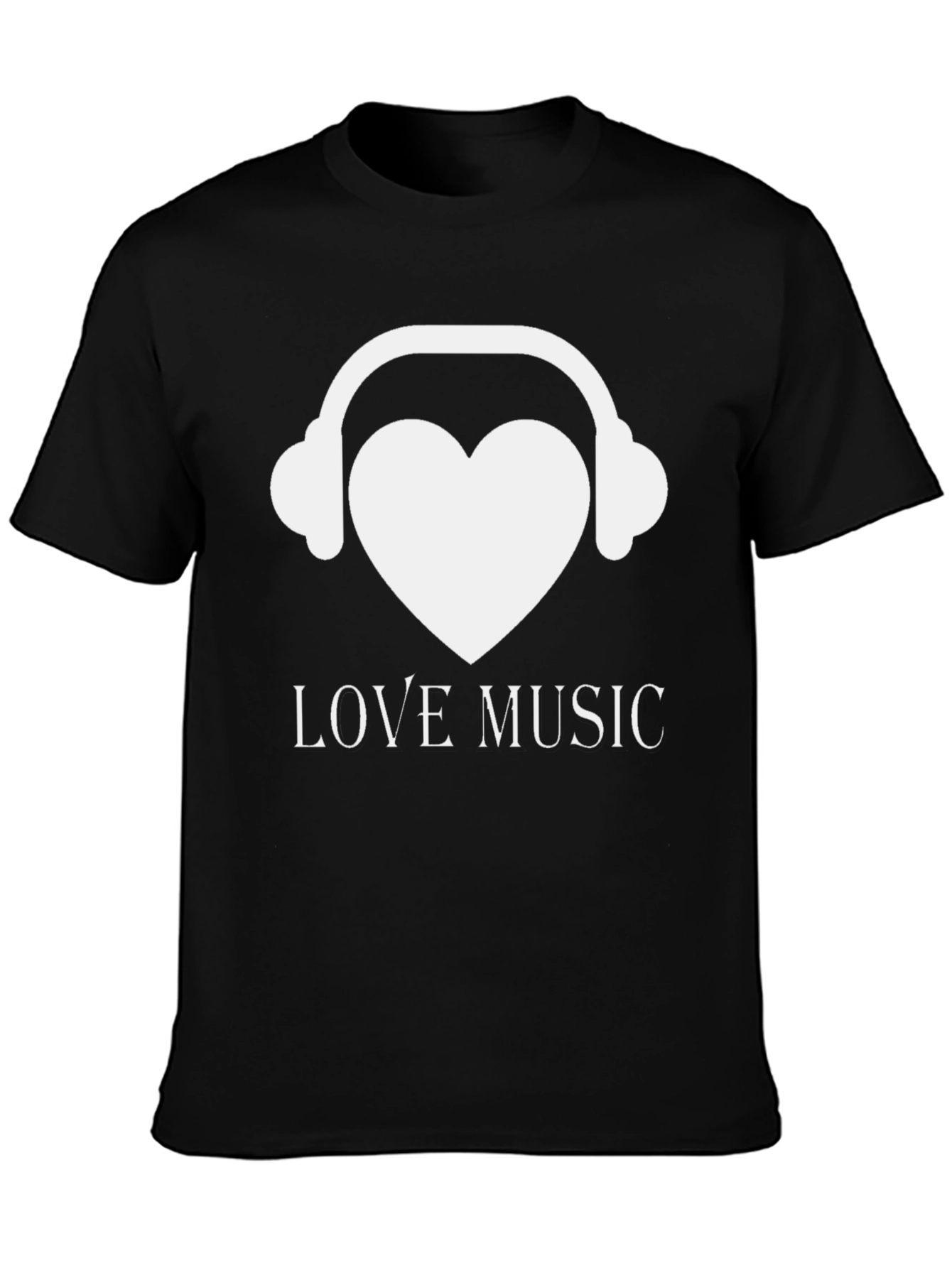 Love Music Graphic Tee - Black Cotton Blend