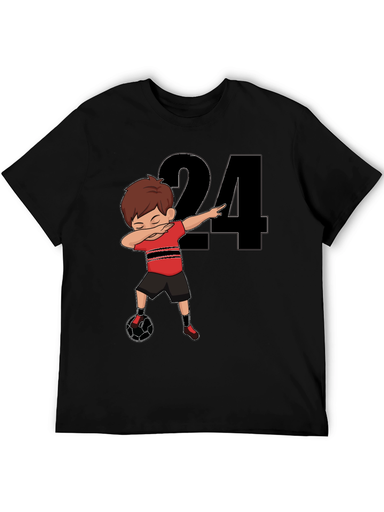 Dabbing Soccer Player Number 24 T-Shirt