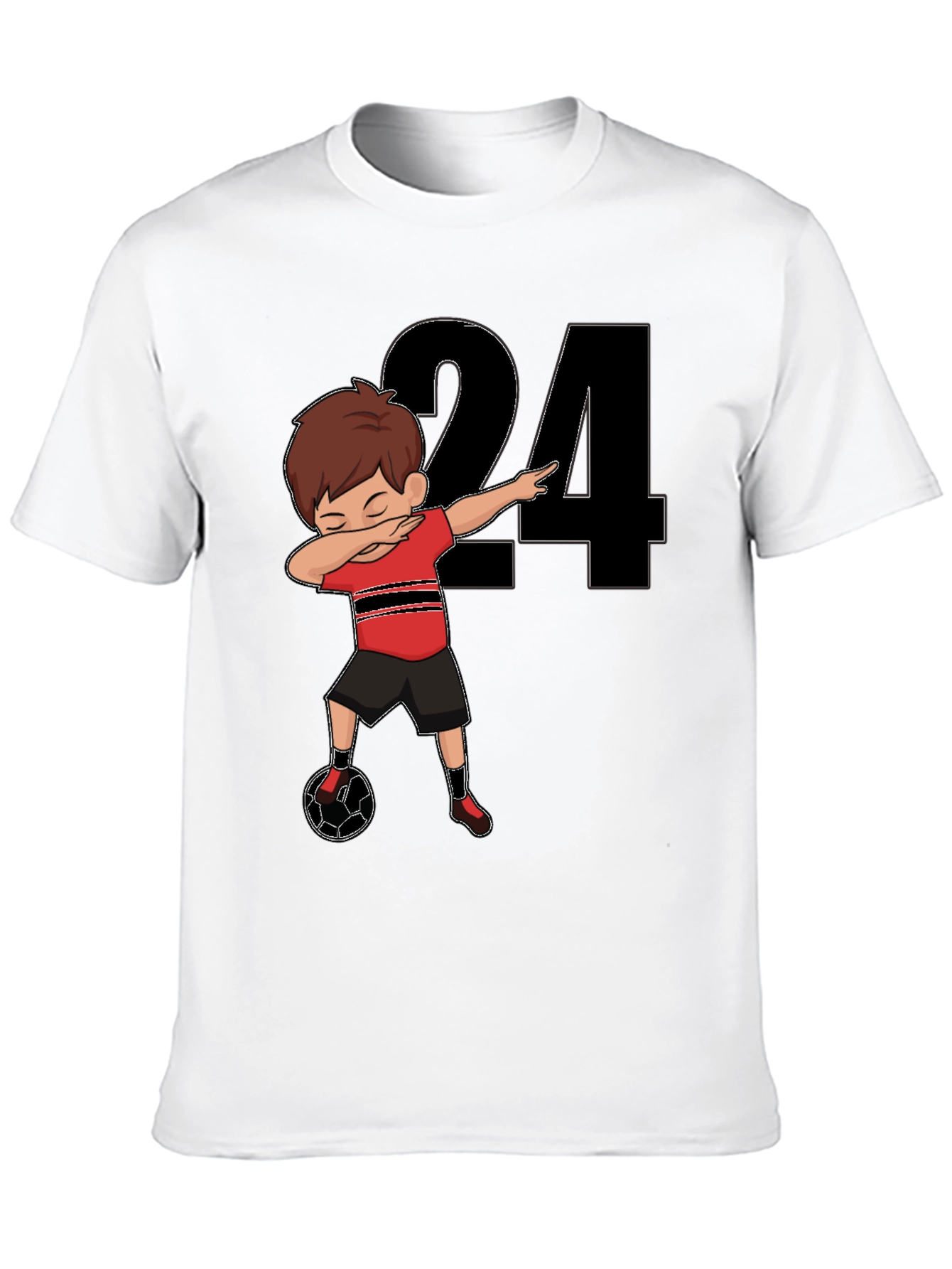 Dabbing Soccer Player Number 24 T-Shirt