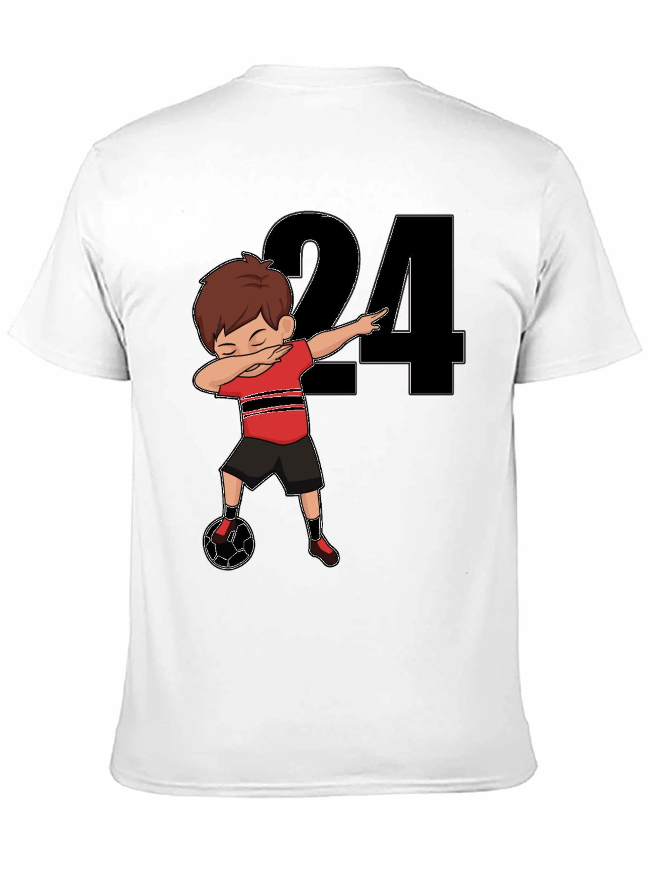 Dabbing Soccer Player Number 24 T-Shirt