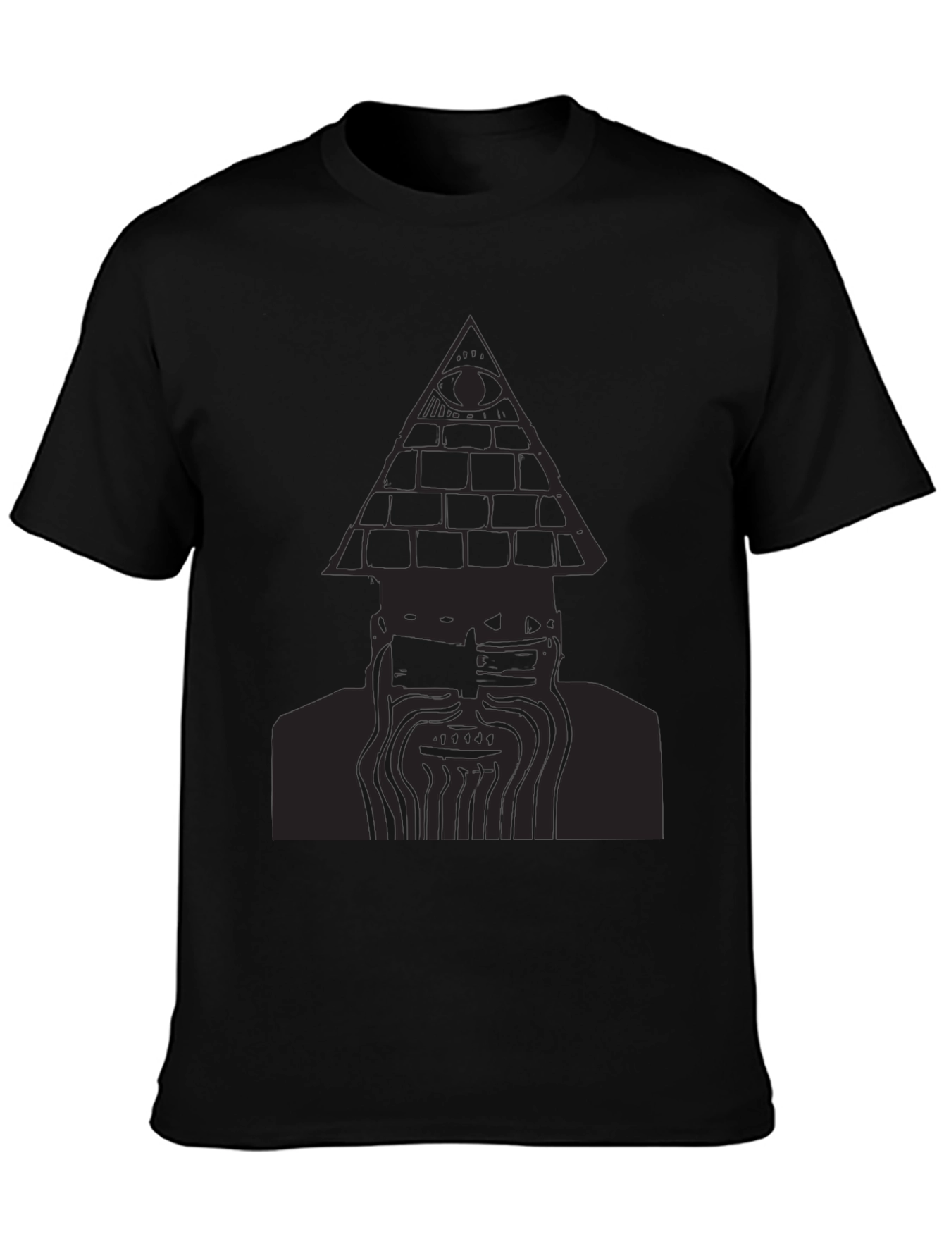 Mens Black T-Shirt with Pyramid Eye Design