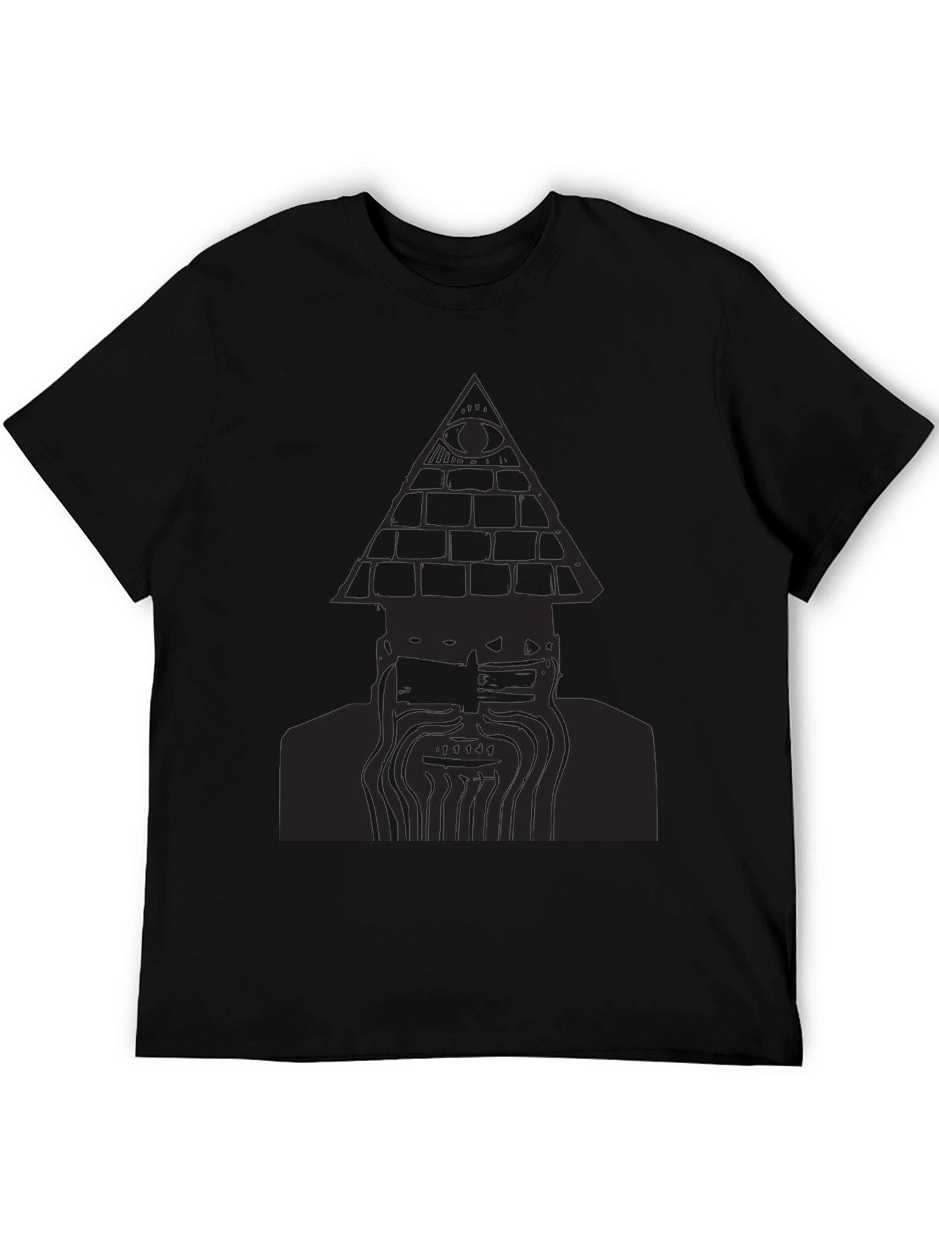 Mens Black T-Shirt with Pyramid Eye Design