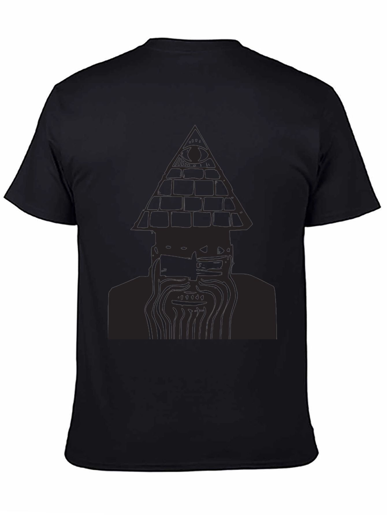 Mens Black T-Shirt with Pyramid Eye Design