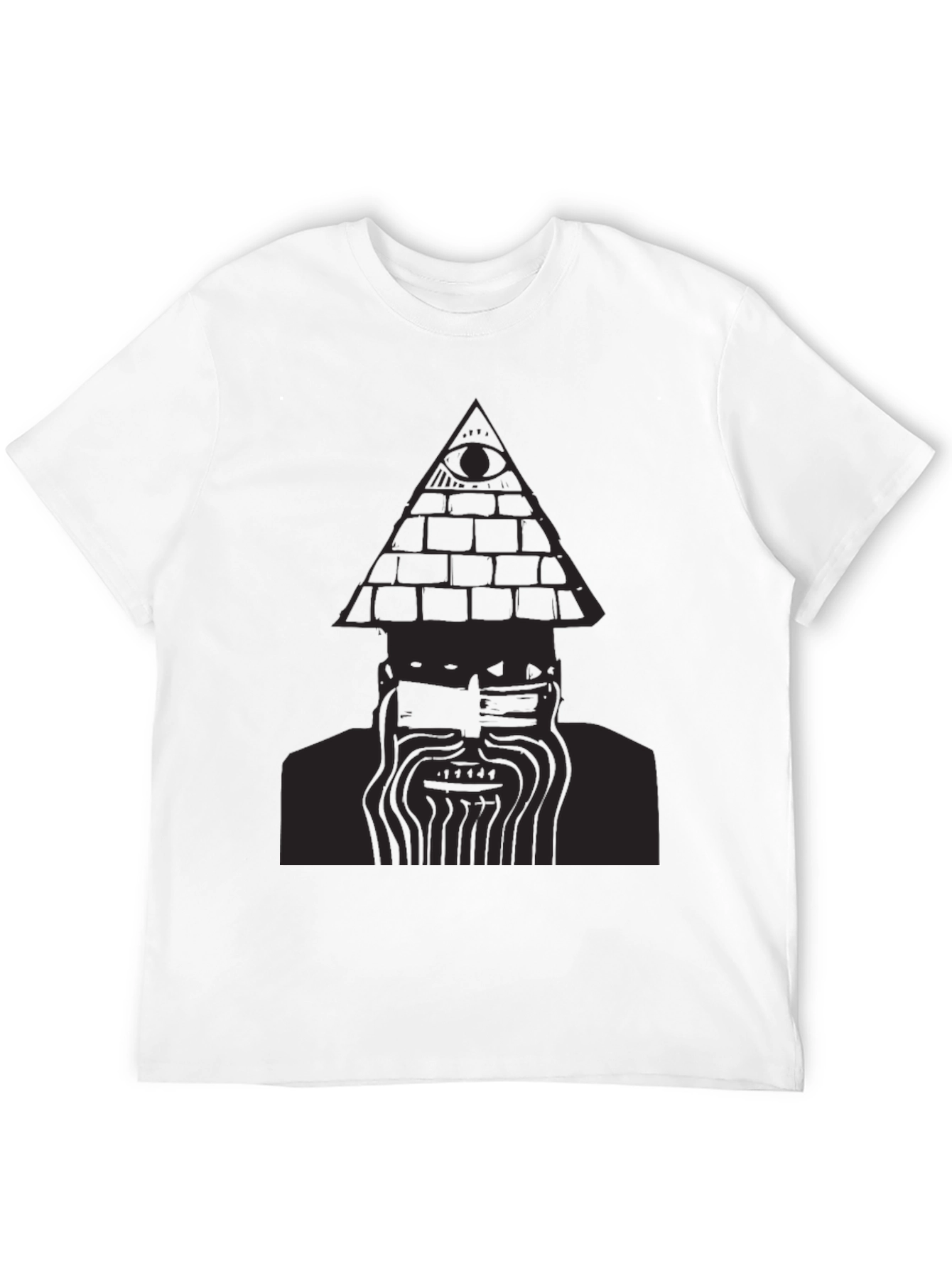 Mens Black T-Shirt with Pyramid Eye Design