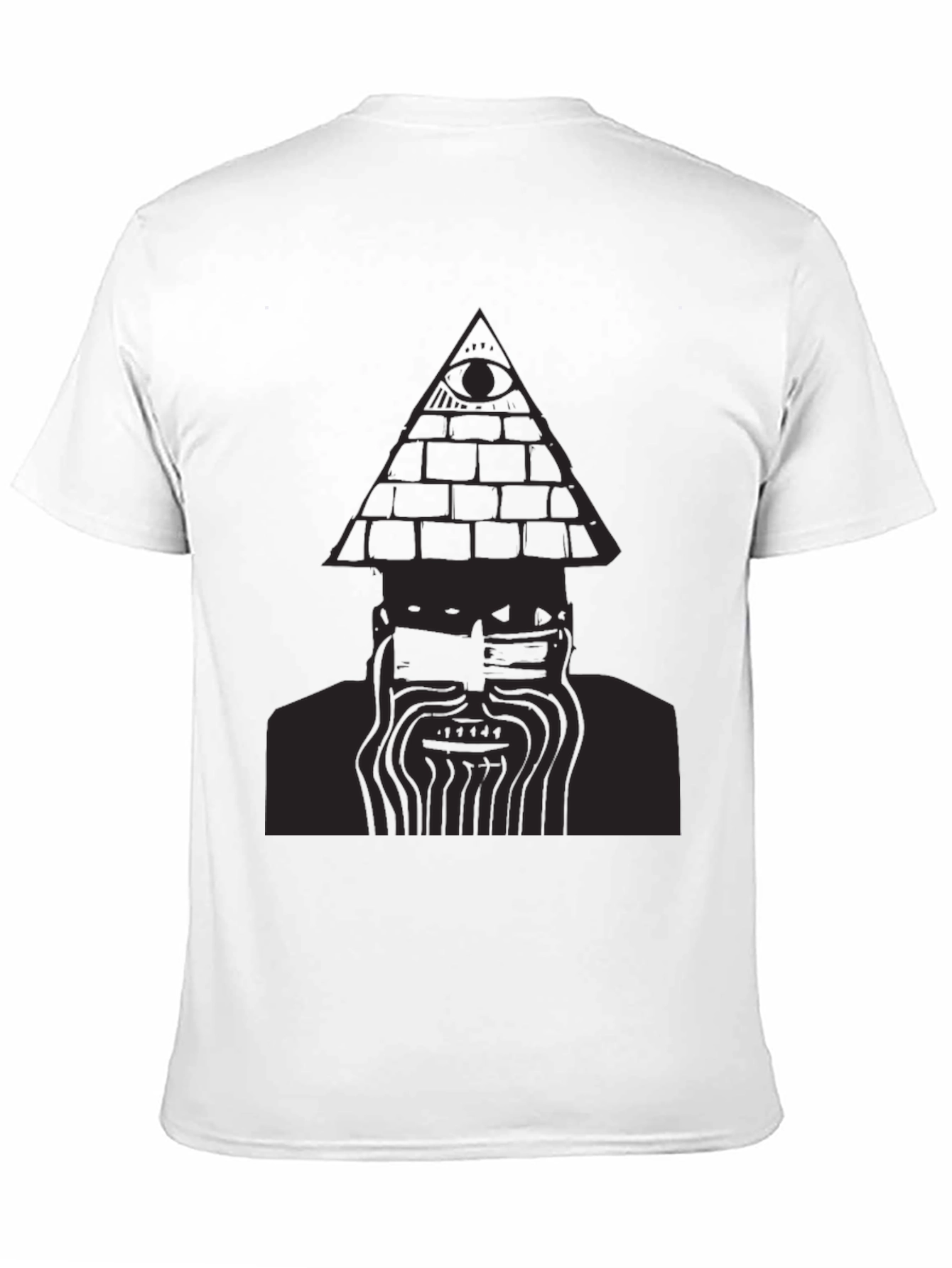 Mens Black T-Shirt with Pyramid Eye Design