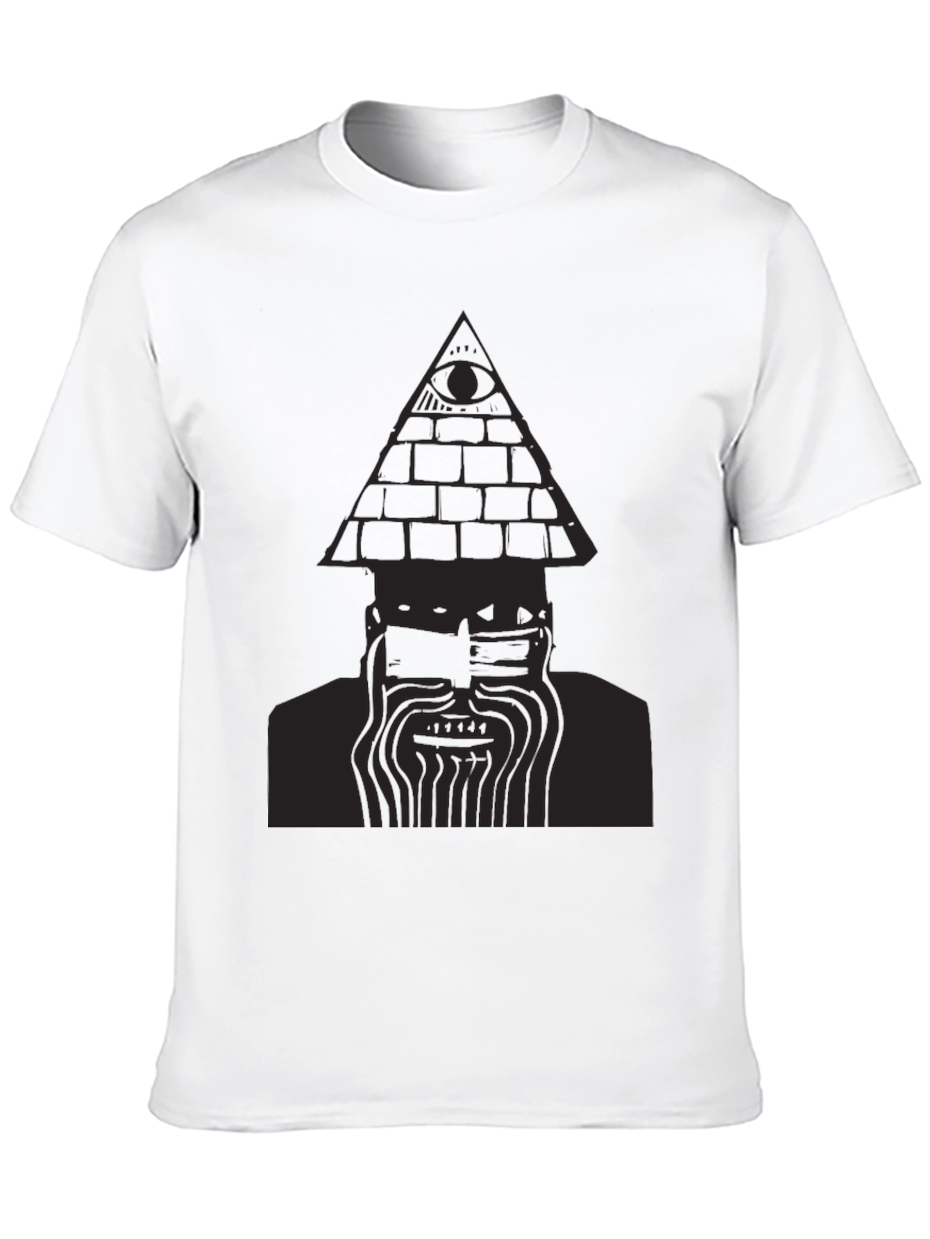 Mens Black T-Shirt with Pyramid Eye Design