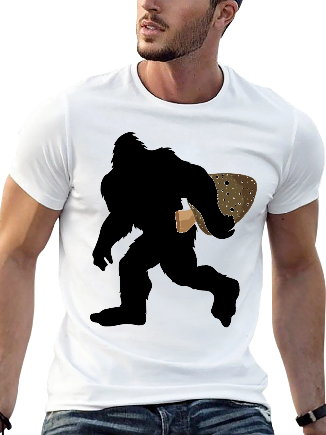 Bigfoot Trout Graphic T-Shirt - Novelty Tee