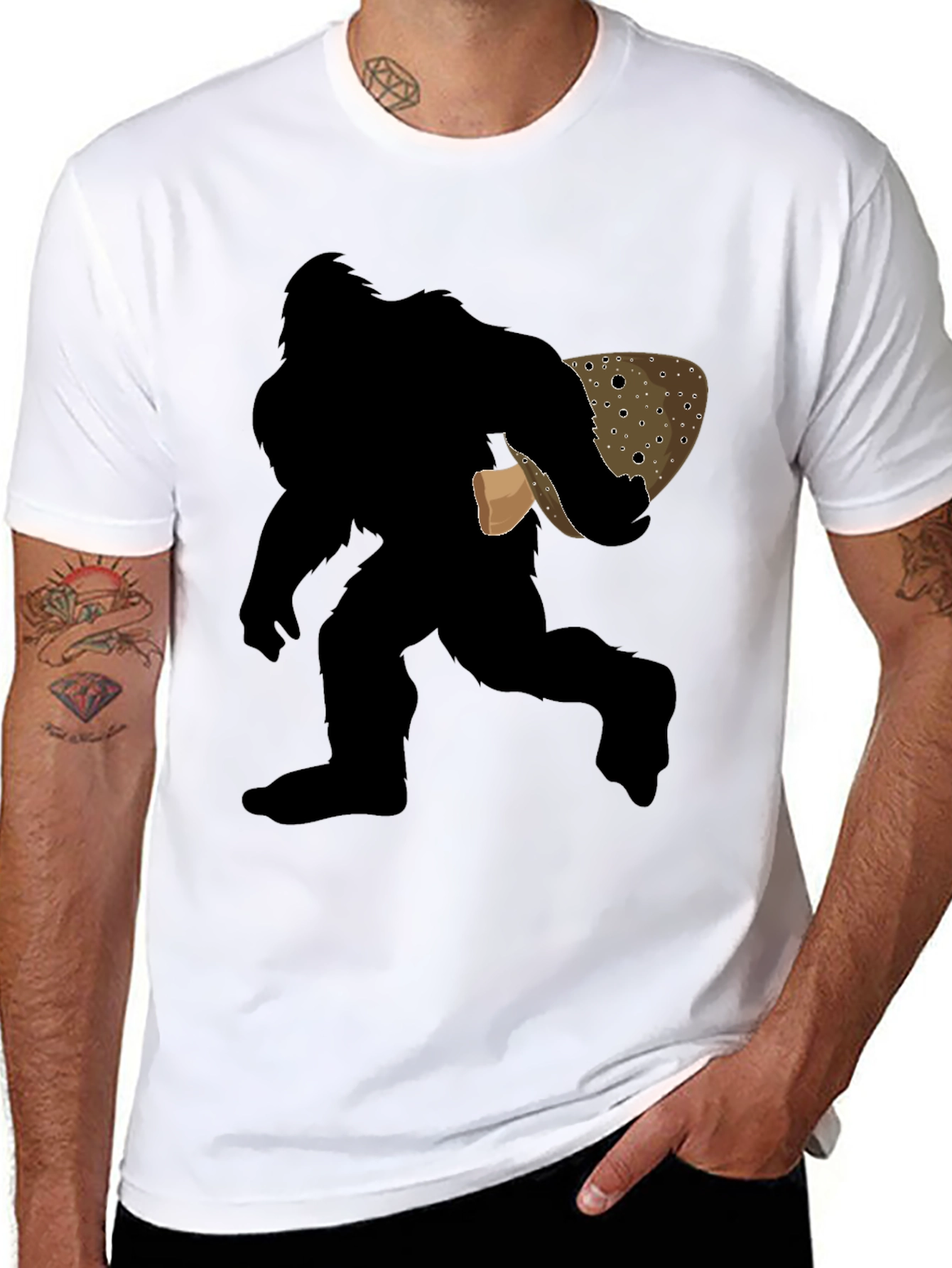 Bigfoot Trout Graphic T-Shirt - Novelty Tee