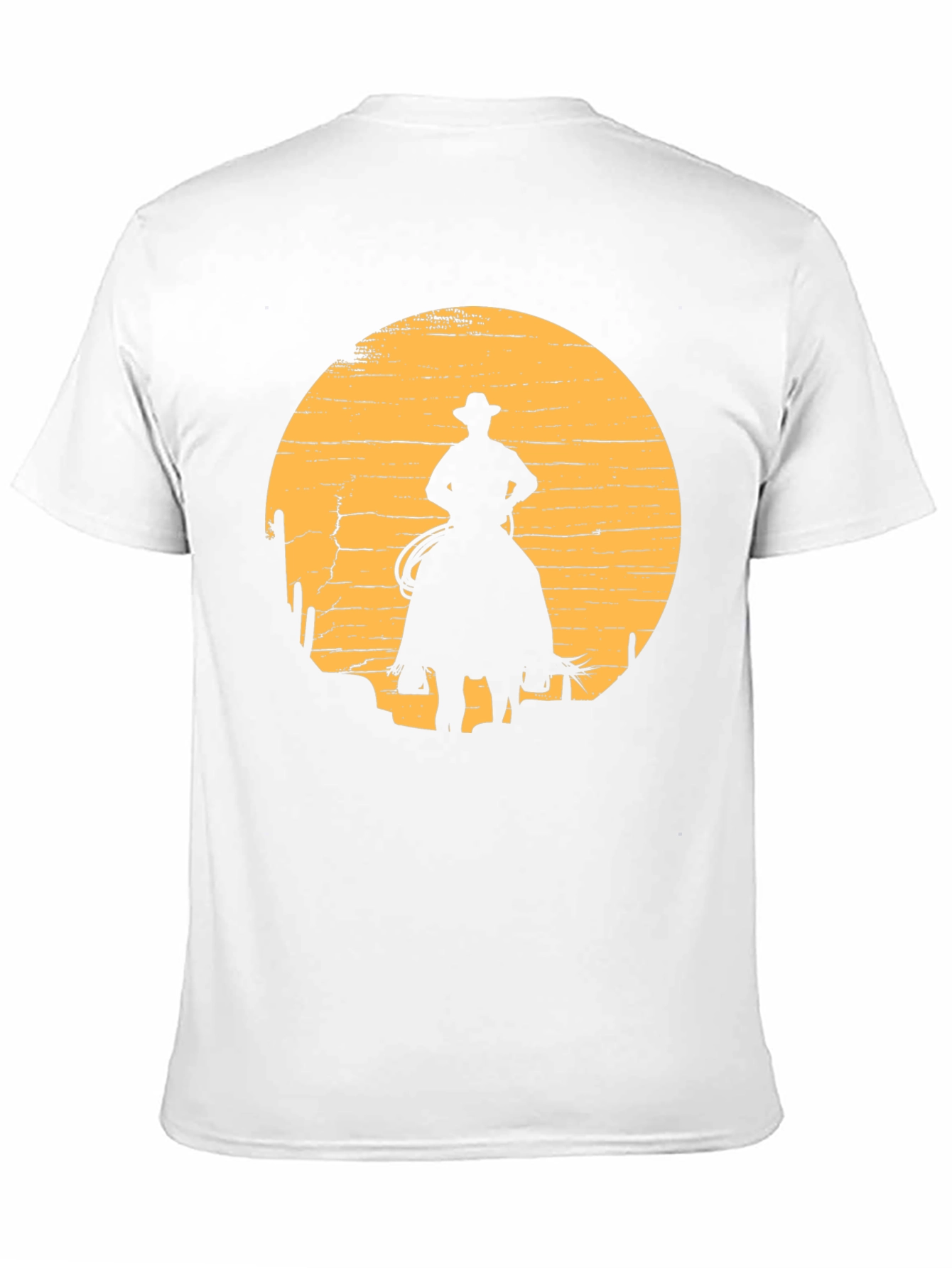 Cowboy Sunset Graphic Tee - Black Cotton T-Shirt
