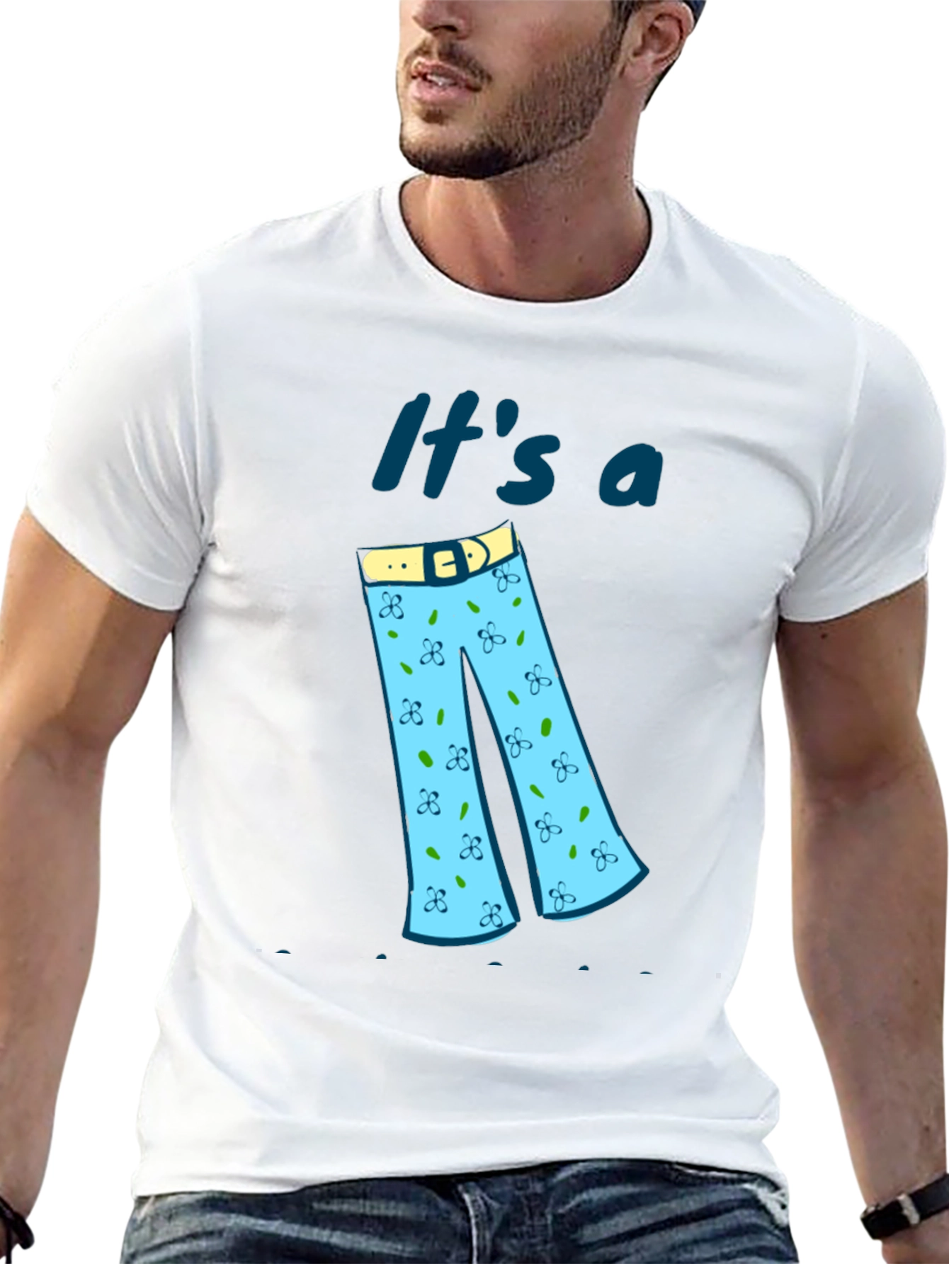 Fun Its a Pants Graphic Black Tee