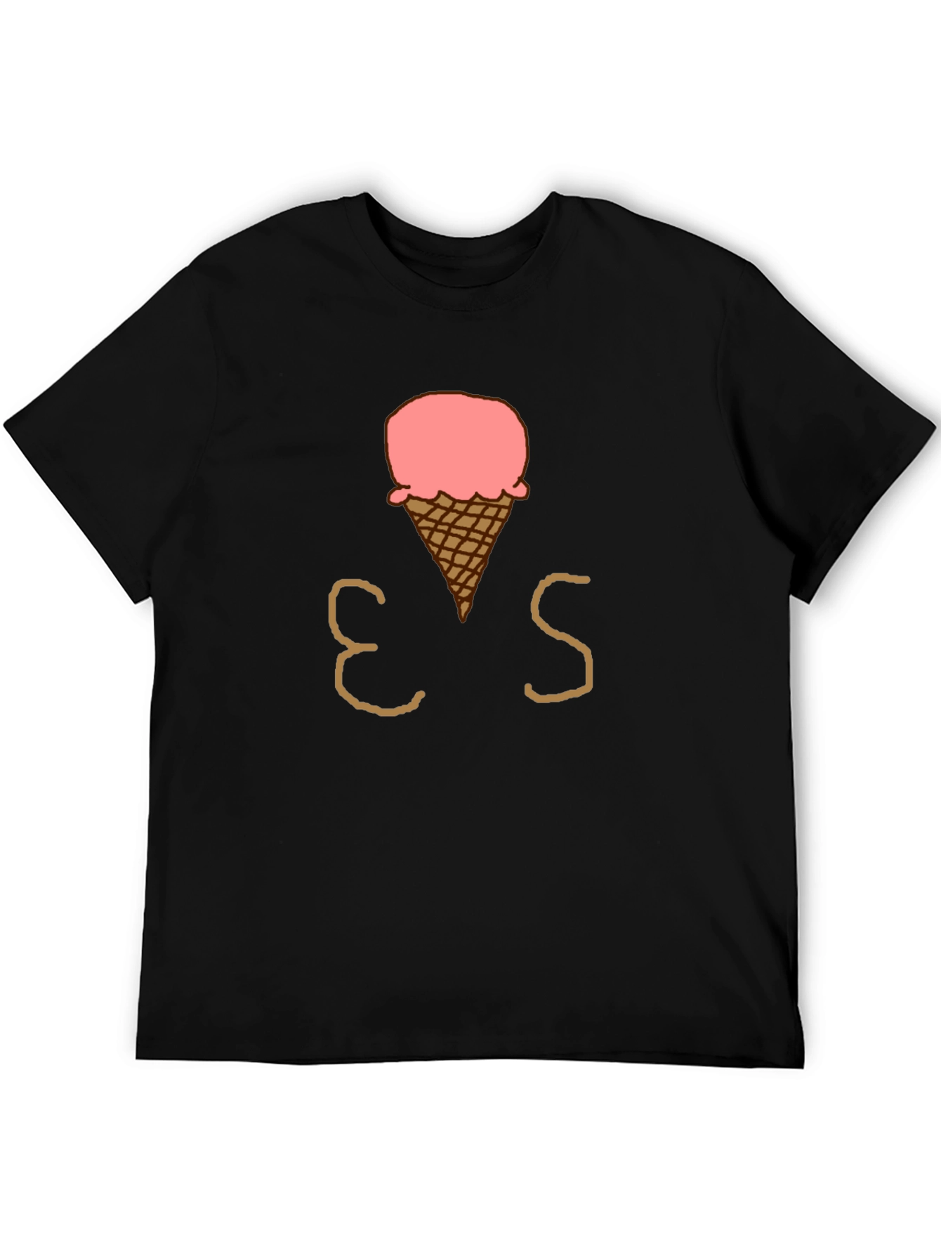 Ice Cream Cone Graphic T-Shirt - Casual Black Tee