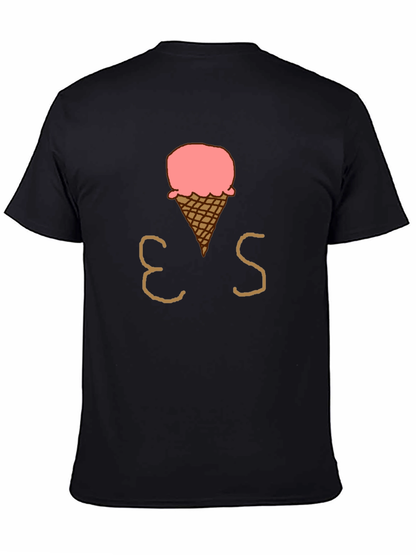 Ice Cream Cone Graphic T-Shirt - Casual Black Tee