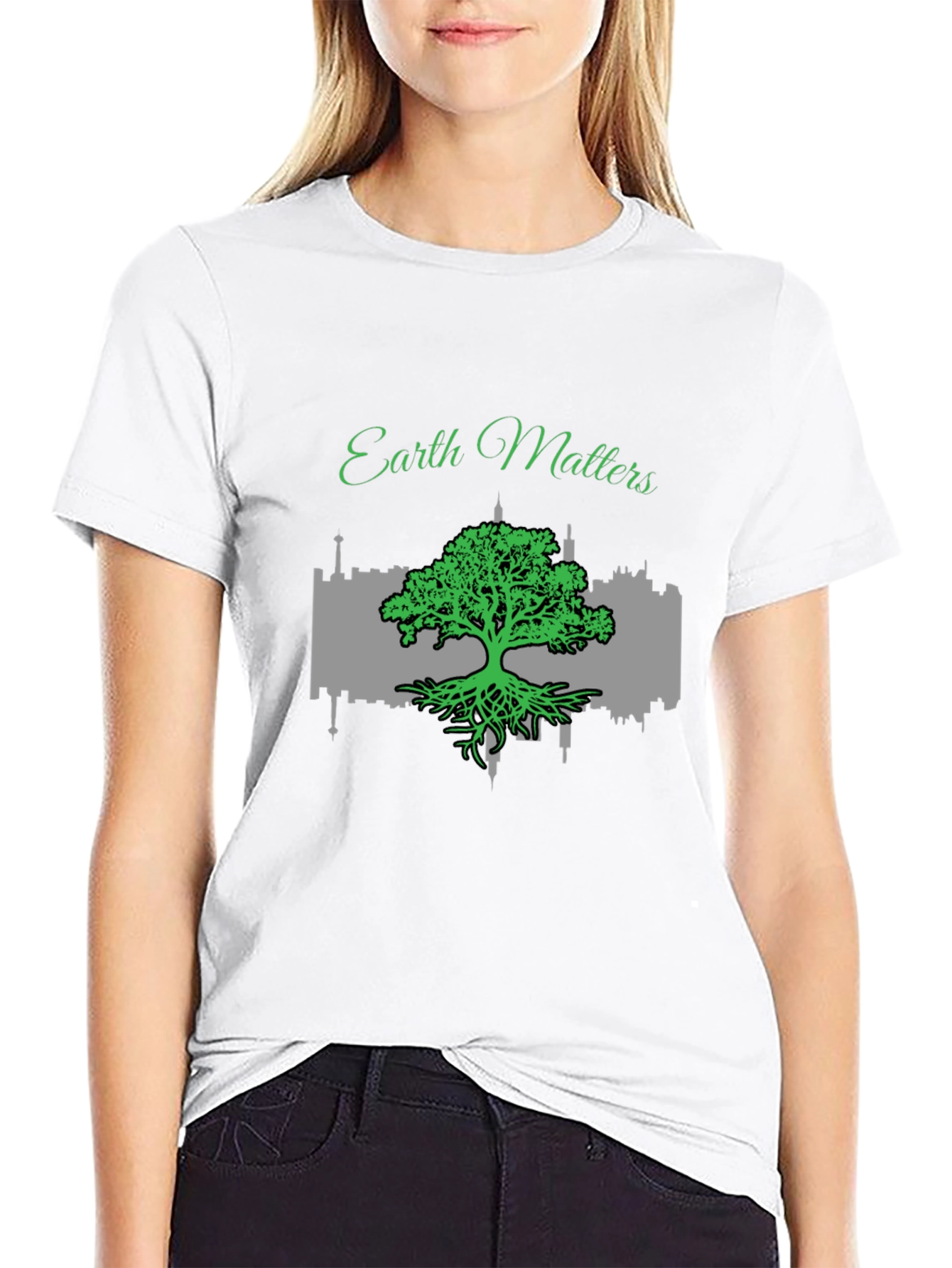 Earth Matters Graphic Tee - Black Cotton T-Shirt