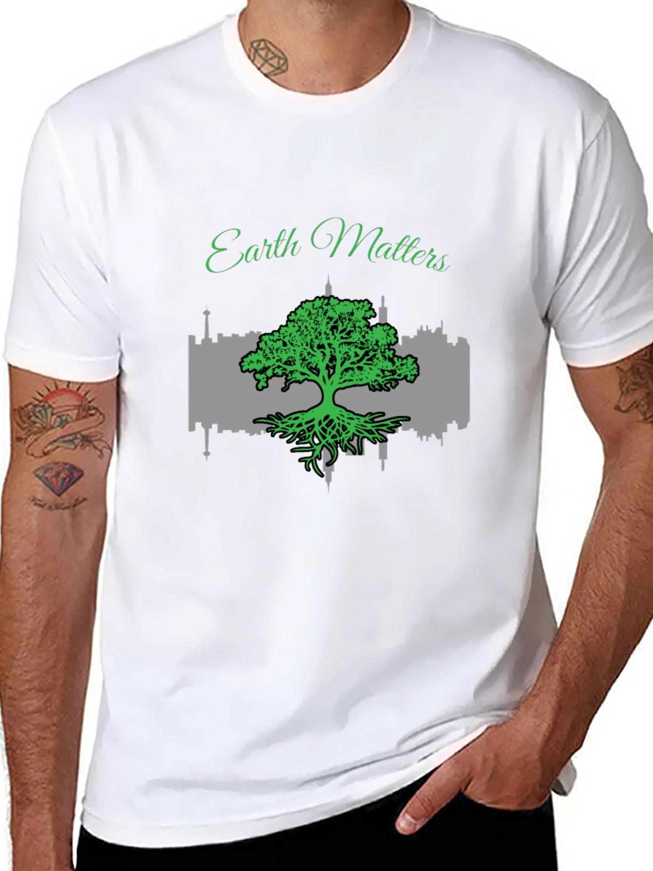 Earth Matters Graphic Tee - Black Cotton T-Shirt