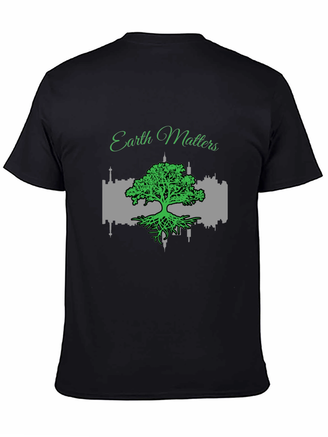 Earth Matters Graphic Tee - Black Cotton T-Shirt
