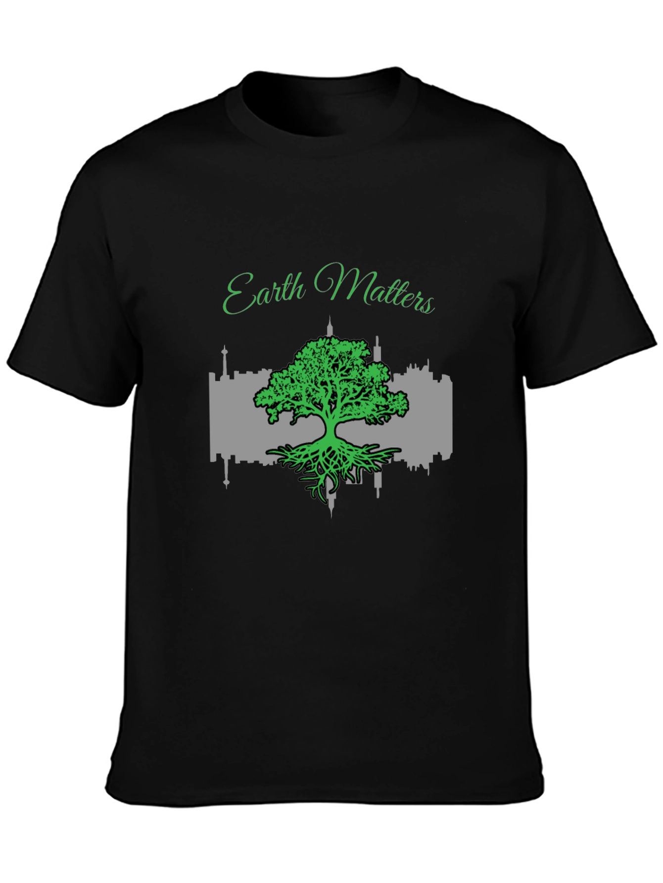 Earth Matters Graphic Tee - Black Cotton T-Shirt