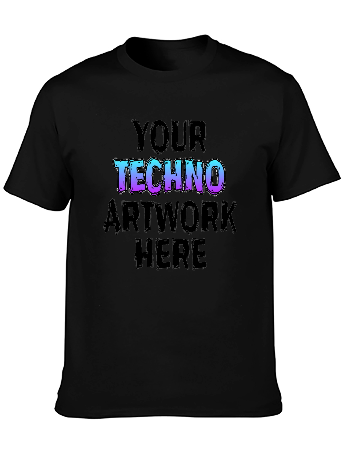 Techno Artwork Black T-Shirt