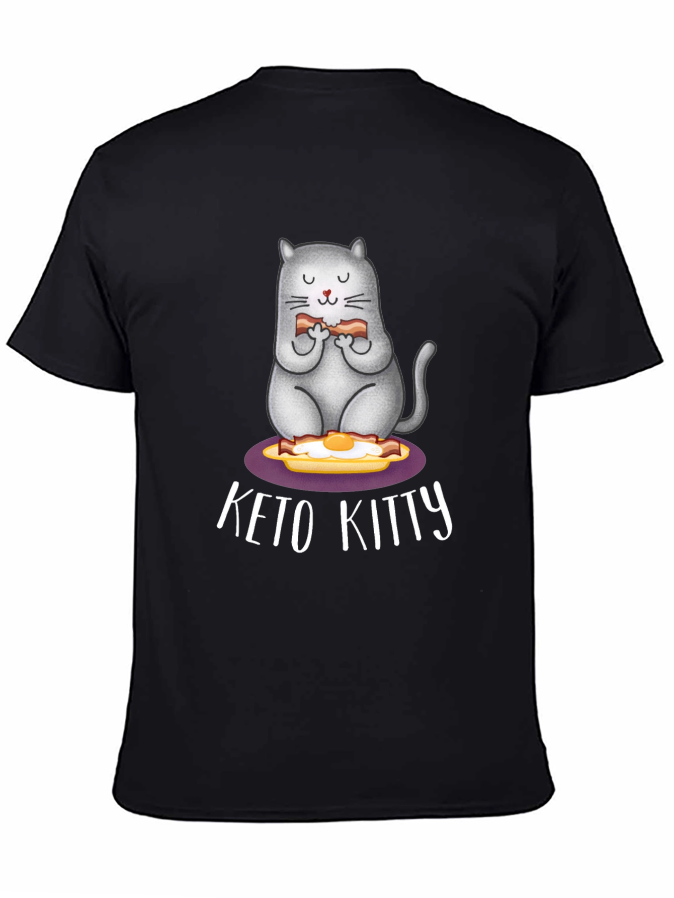 Keto Kitty T-Shirt: Cute Cat Bacon & Eggs Tee