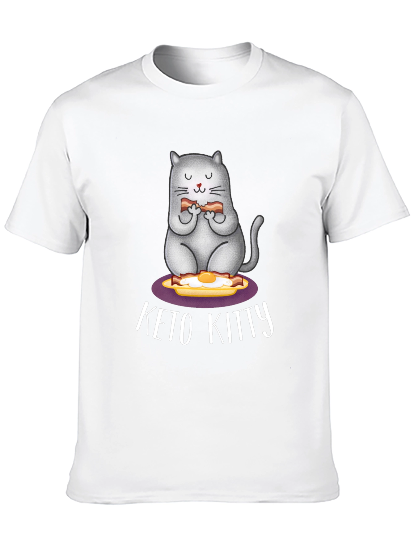 Keto Kitty T-Shirt: Cute Cat Bacon & Eggs Tee