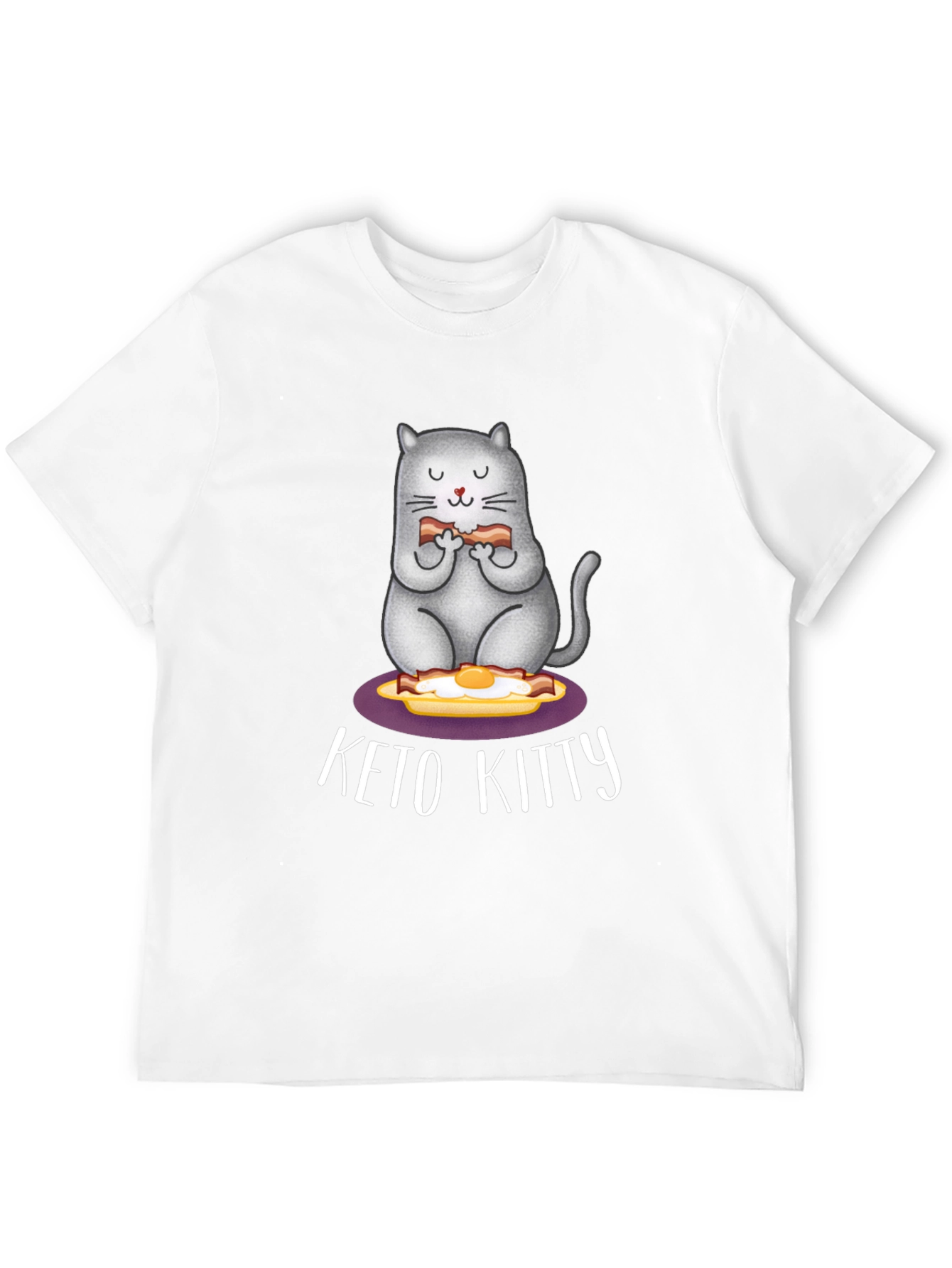 Keto Kitty T-Shirt: Cute Cat Bacon & Eggs Tee