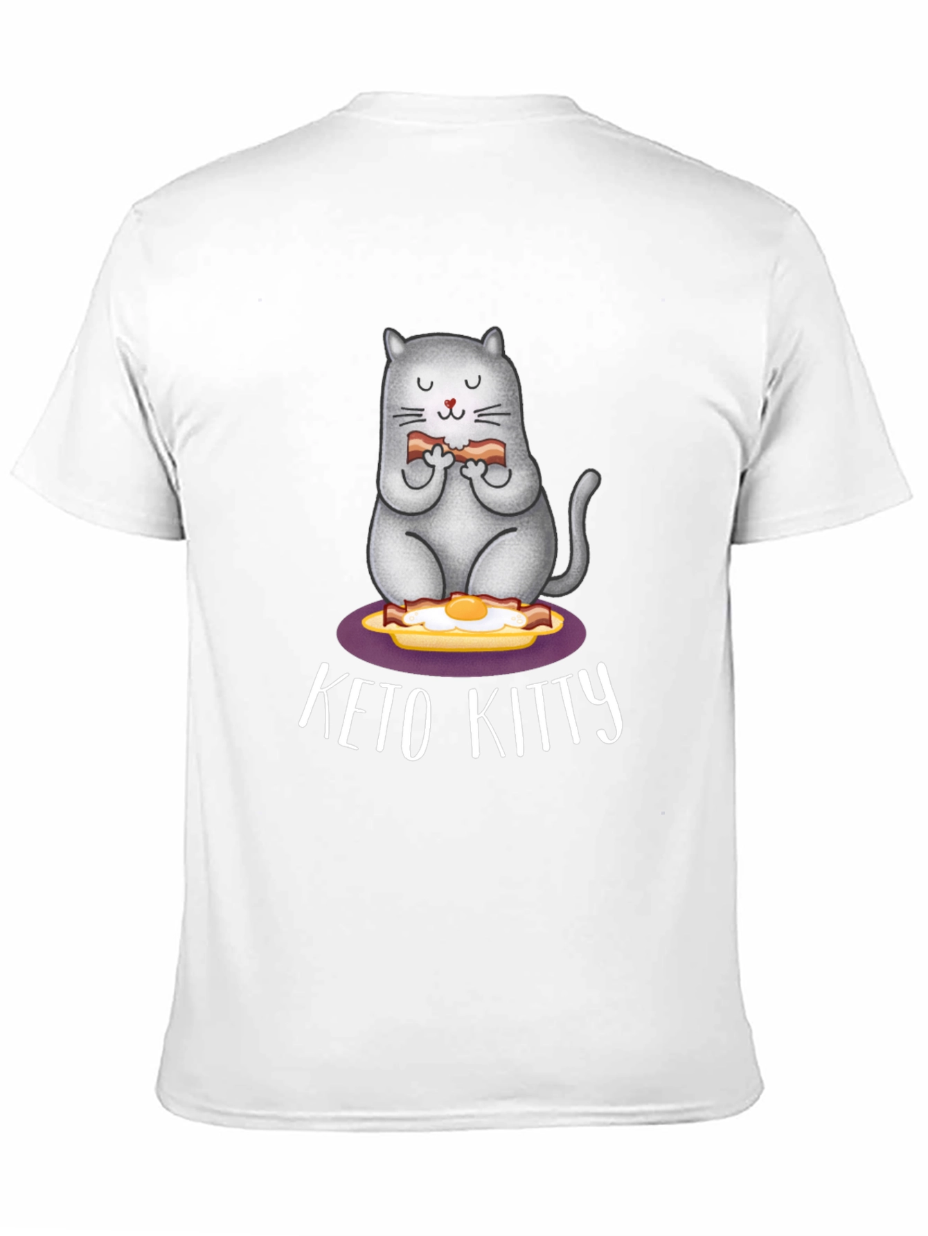 Keto Kitty T-Shirt: Cute Cat Bacon & Eggs Tee