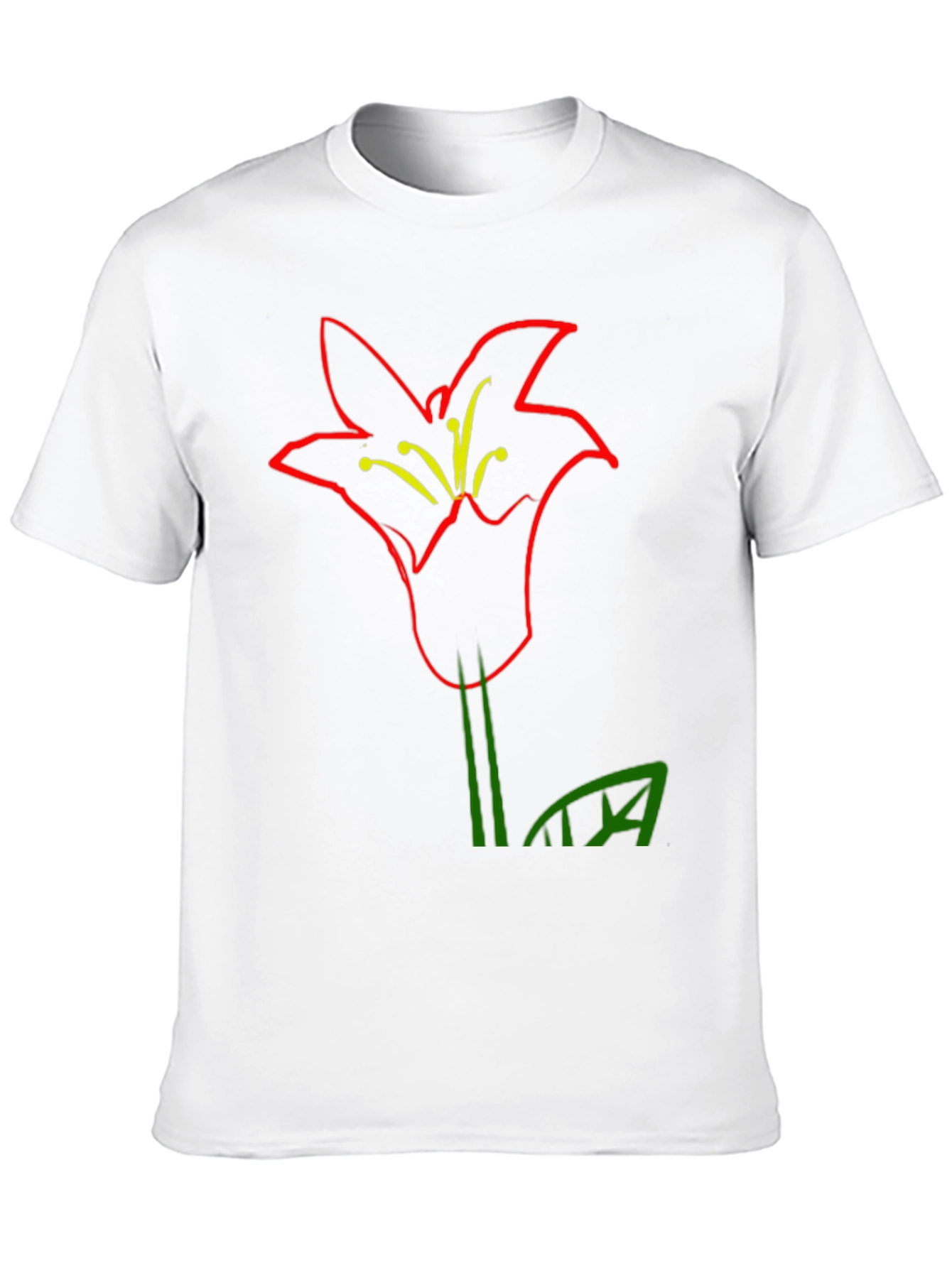 Modern Flower Graphic Black T-Shirt