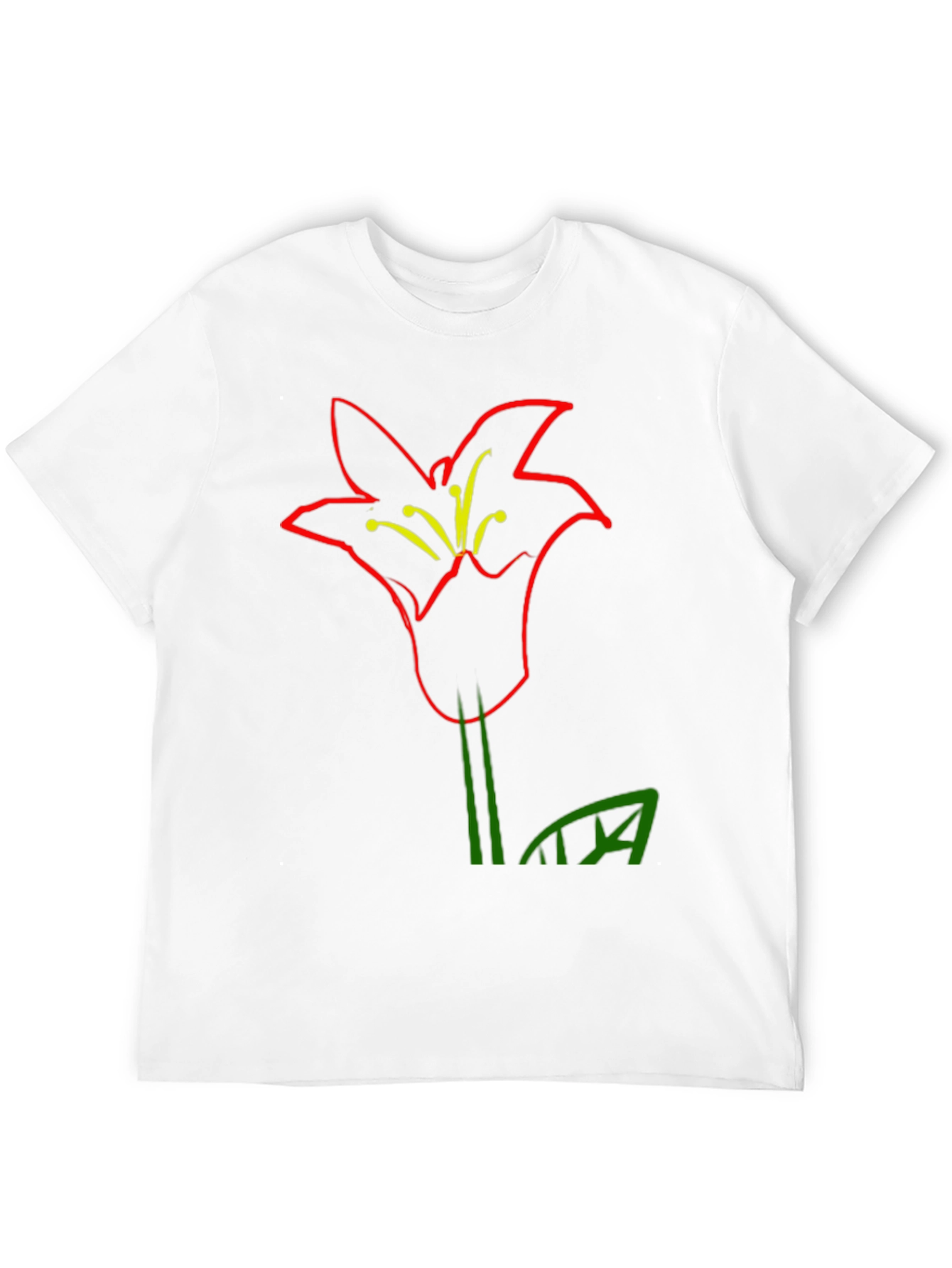Modern Flower Graphic Black T-Shirt