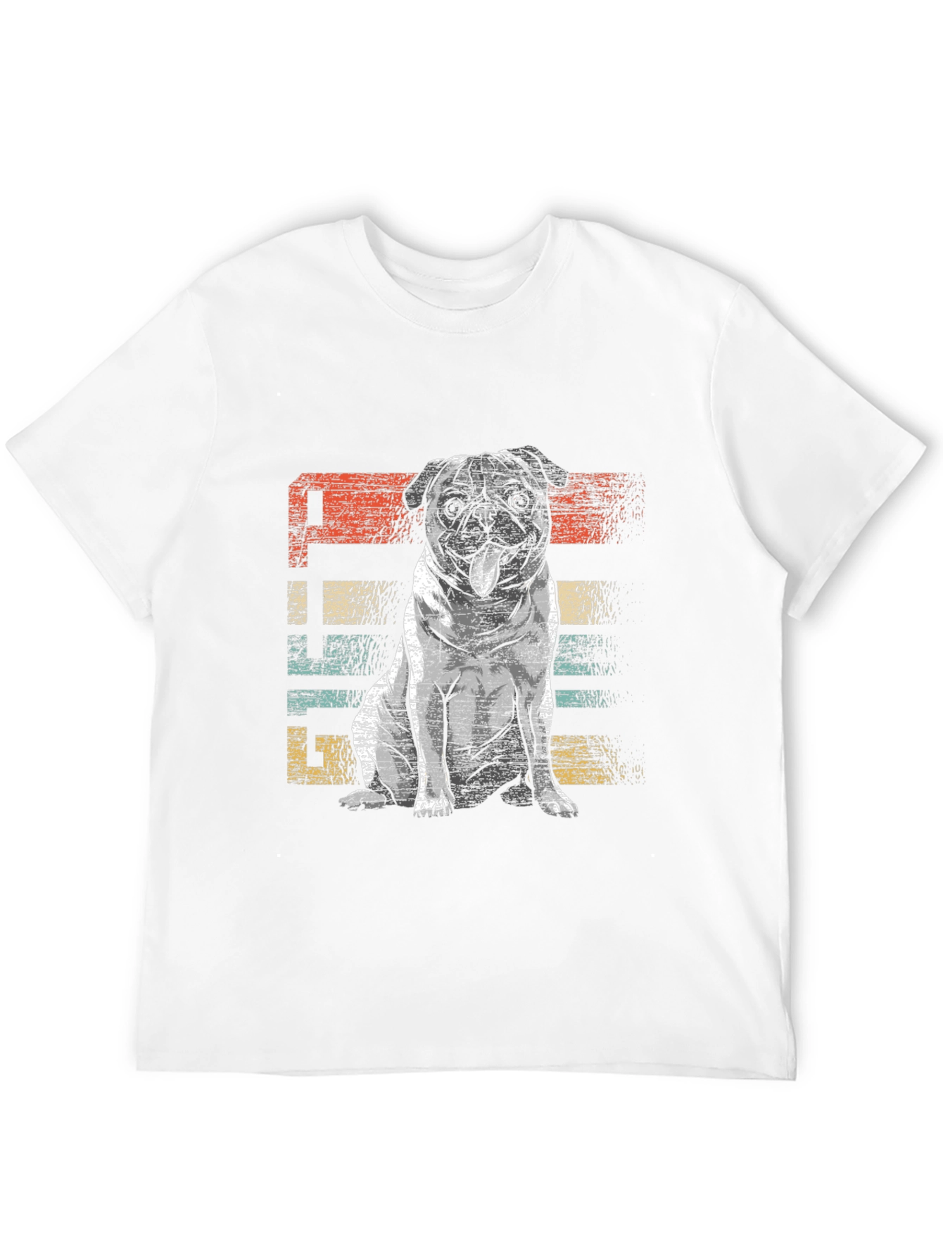 Retro Pug Graphic Tee - Unisex Black T-Shirt
