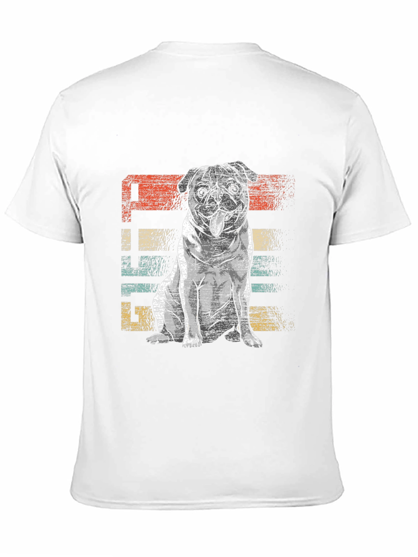 Retro Pug Graphic Tee - Unisex Black T-Shirt