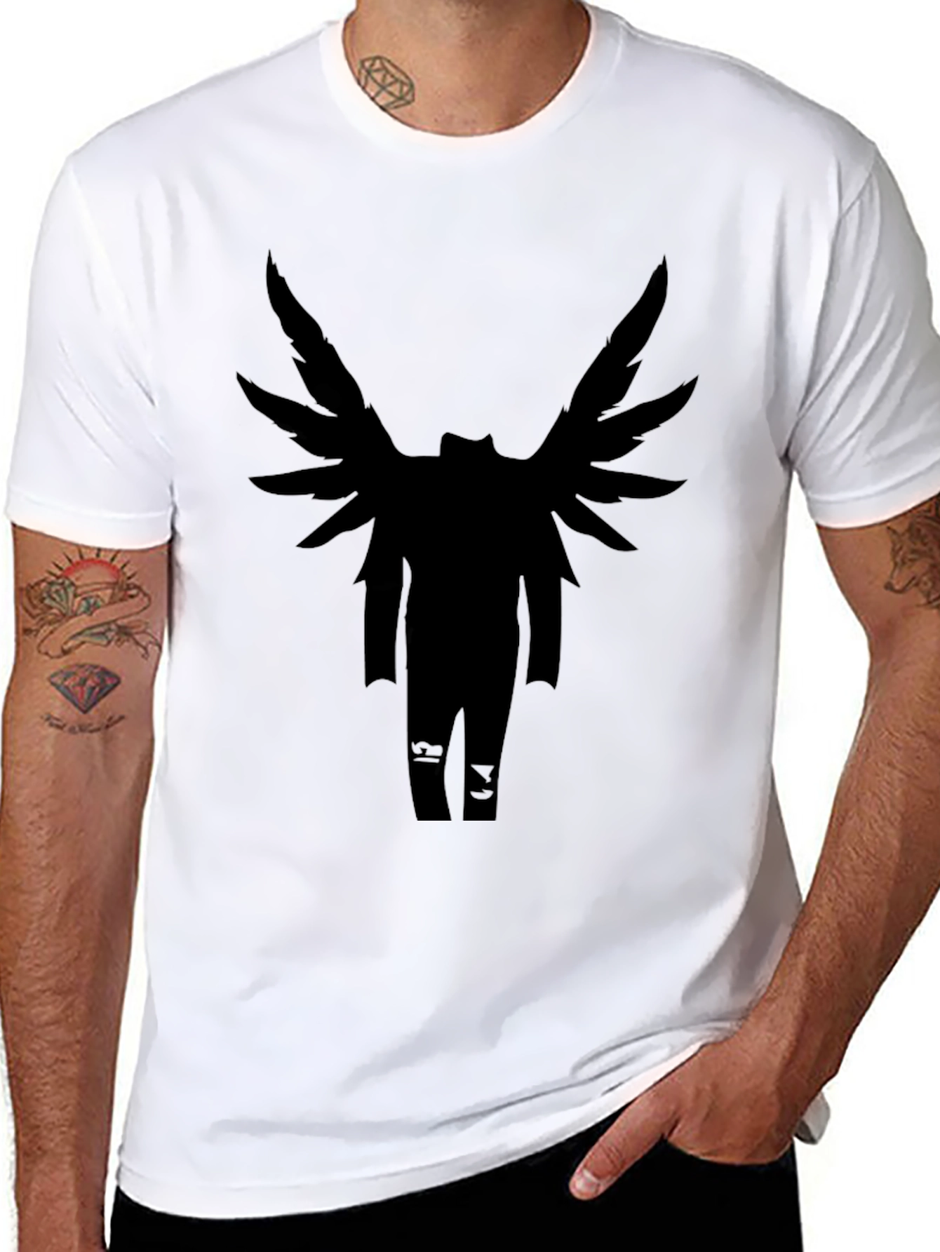 Winged Figure Black T-Shirt