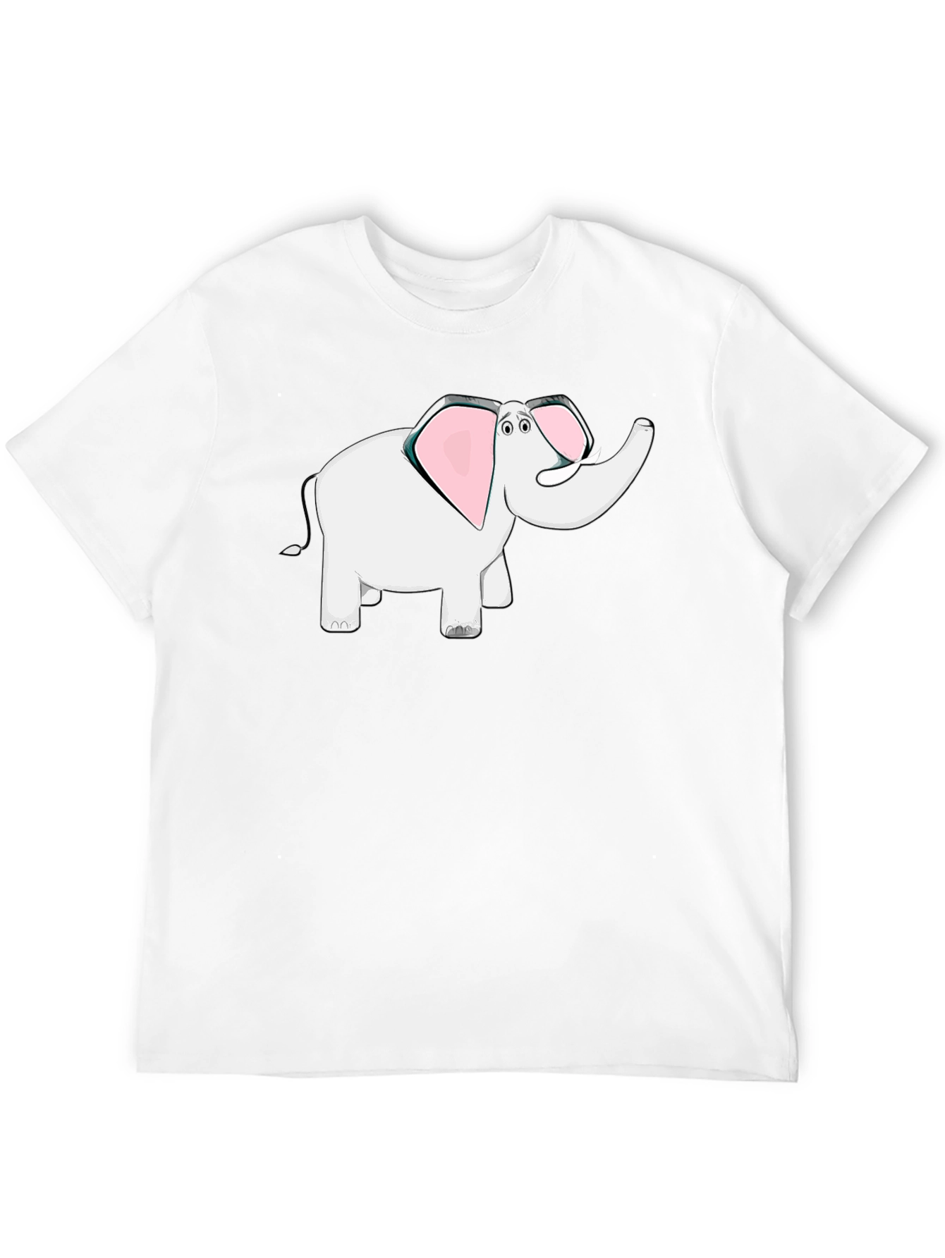 Elephant Cartoon Black T-Shirt