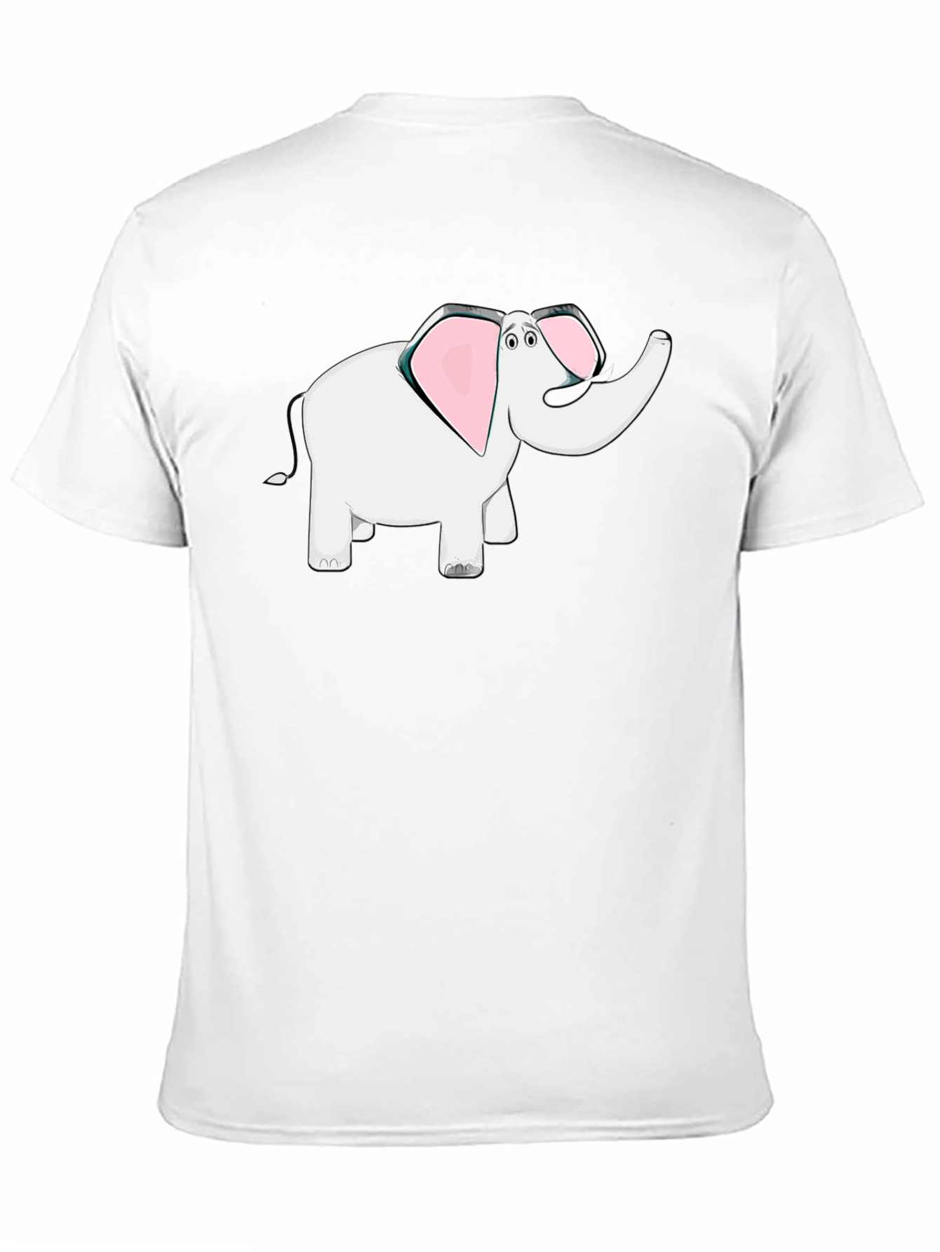 Elephant Cartoon Black T-Shirt