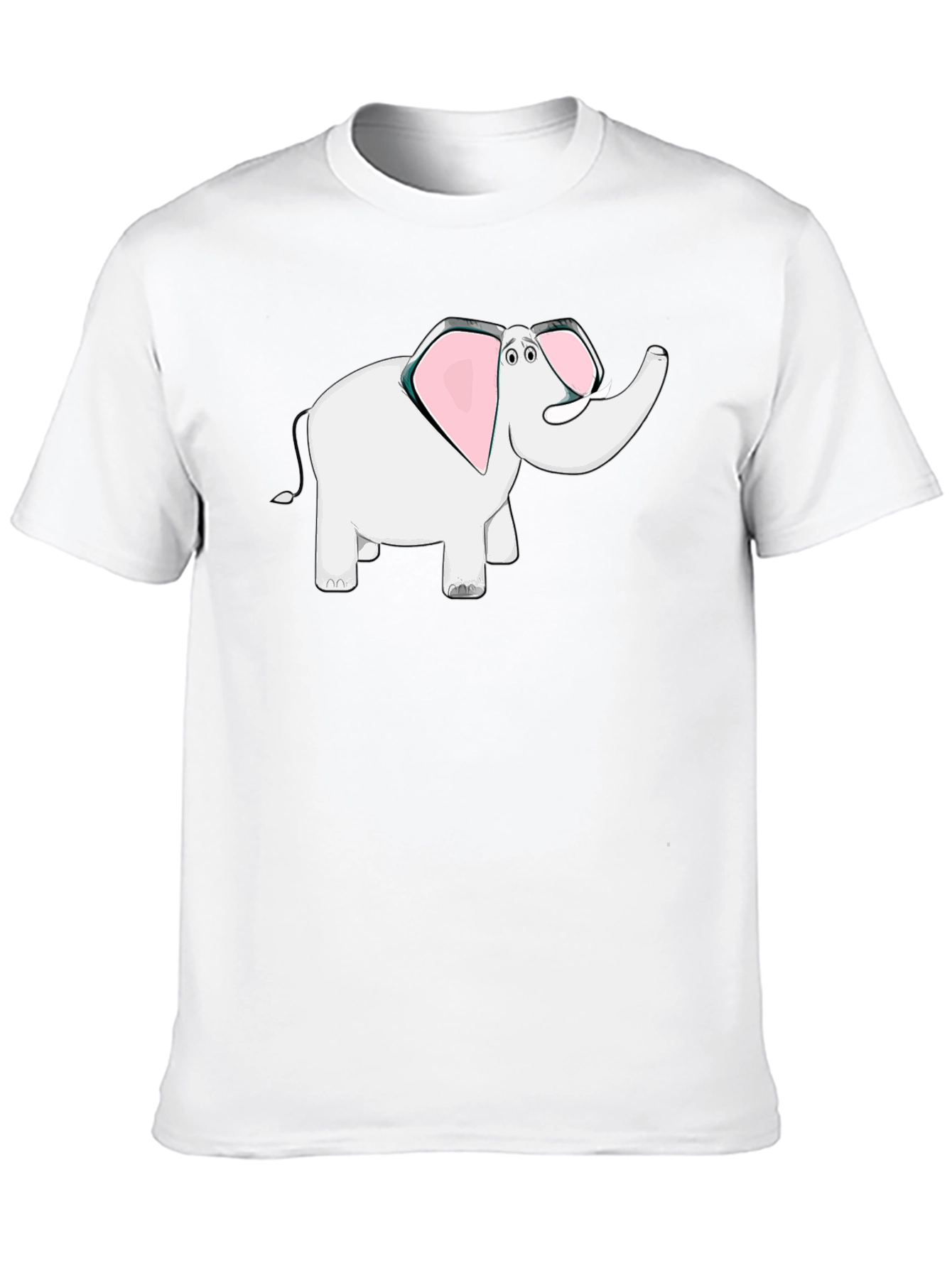 Elephant Cartoon Black T-Shirt