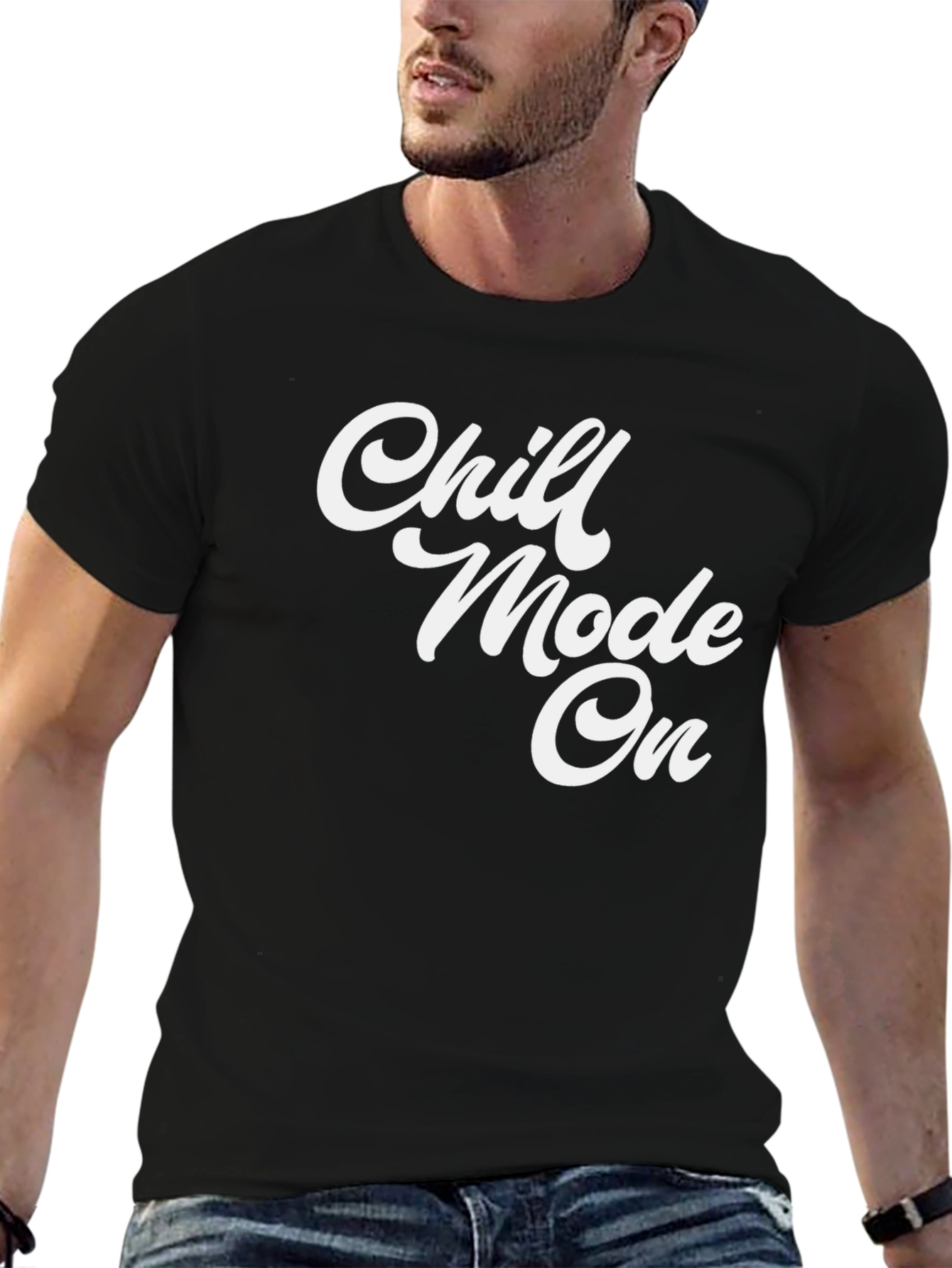 Chill Mode On Black Graphic T-Shirt