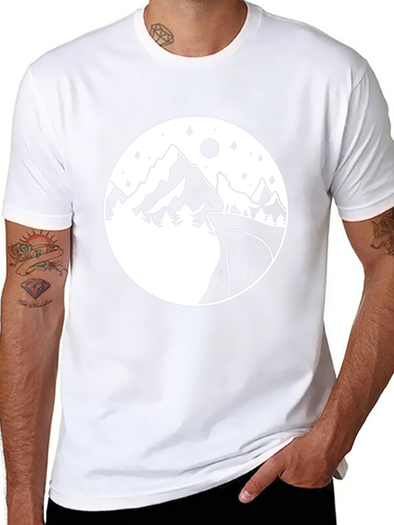 Mountain Wolf Graphic Tee - Black