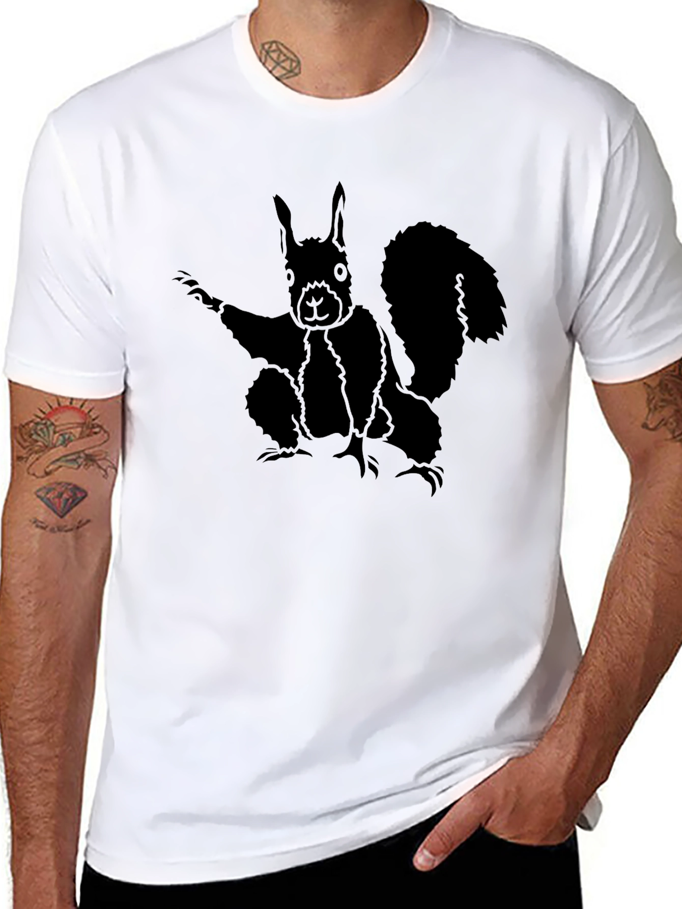 Squirrel Graphic Tee - Mens Black T-Shirt