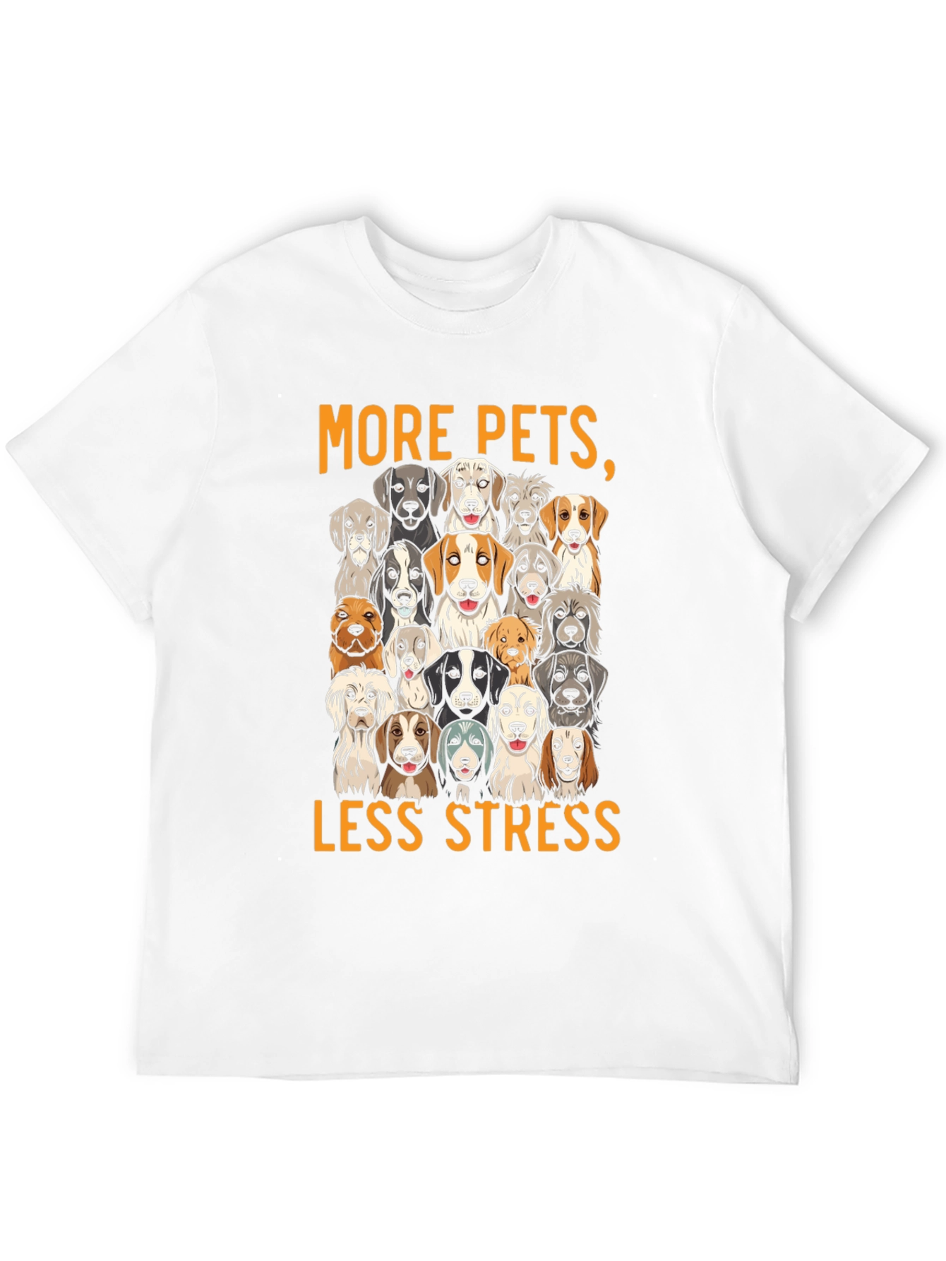 More Pets Less Stress Dog T-Shirt