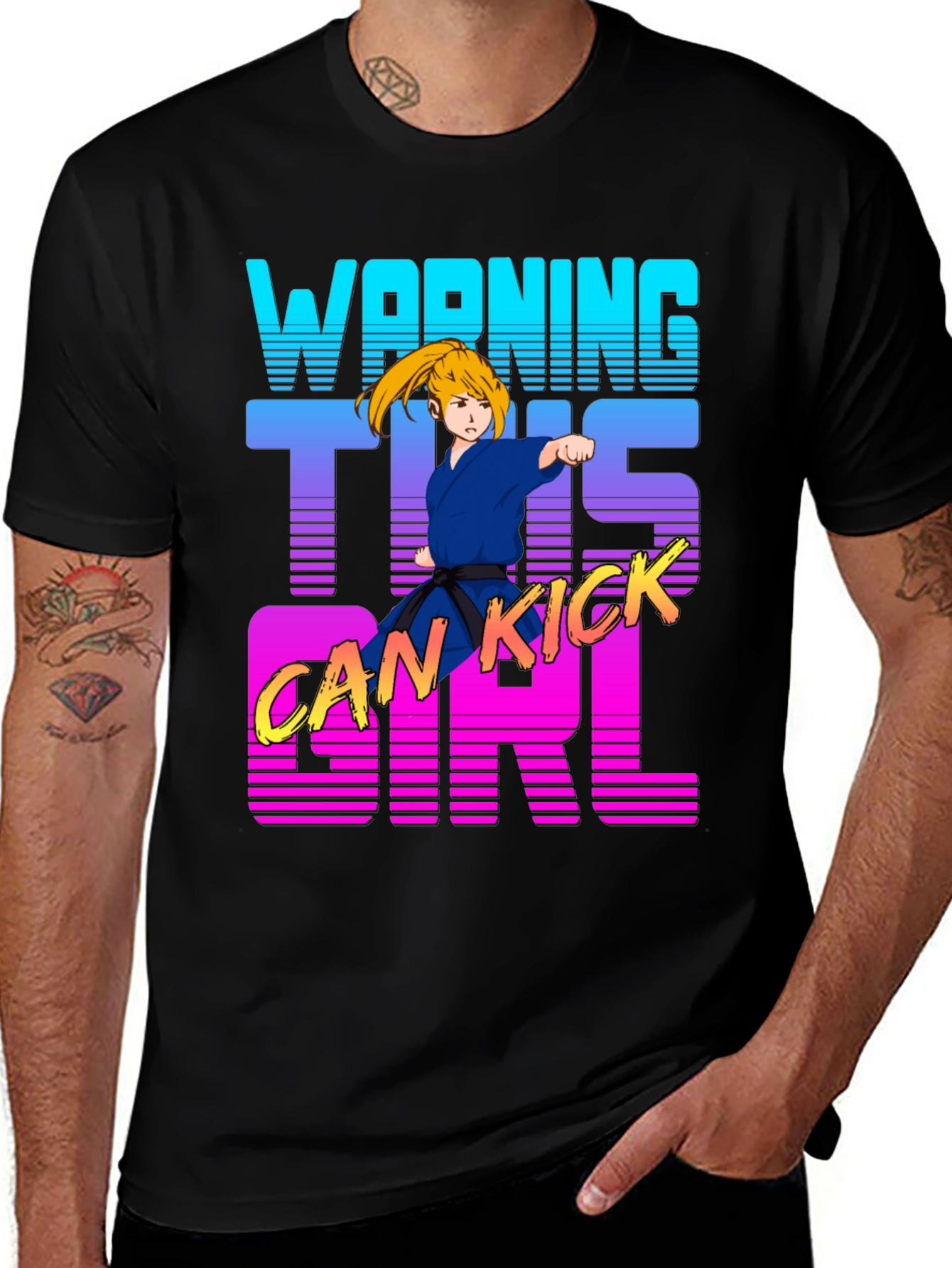 Warning This Girl Can Kick Karate T-Shirt