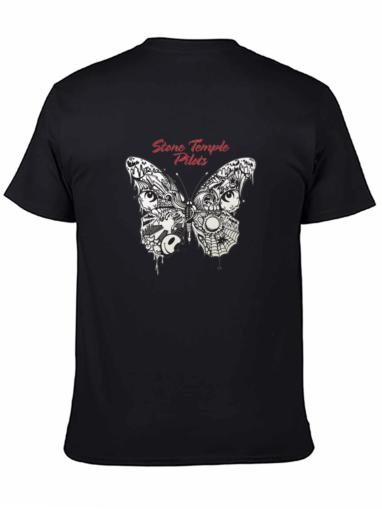 Stone Temple Pilots Butterfly Graphic Black T-Shirt