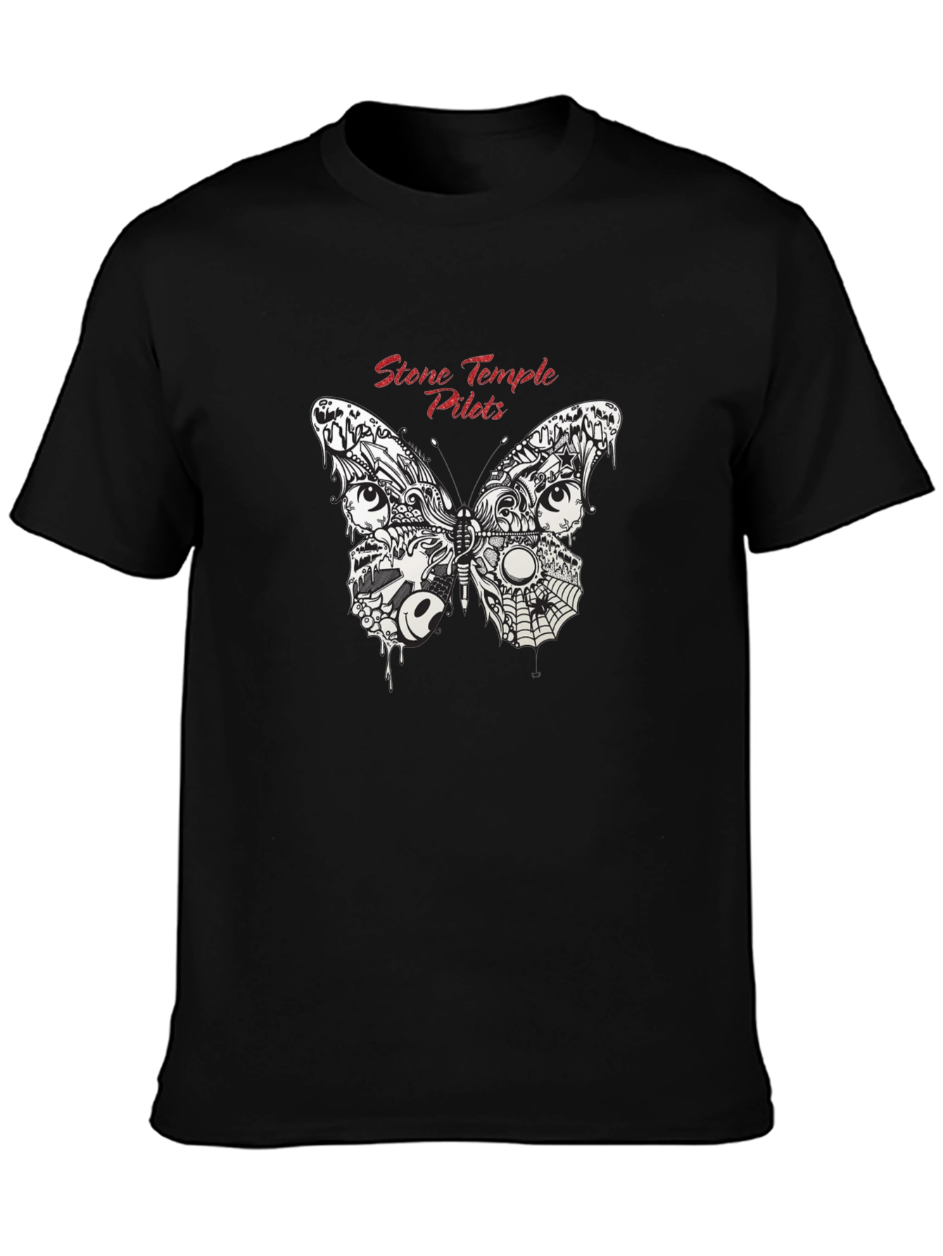Stone Temple Pilots Butterfly Graphic Black T-Shirt