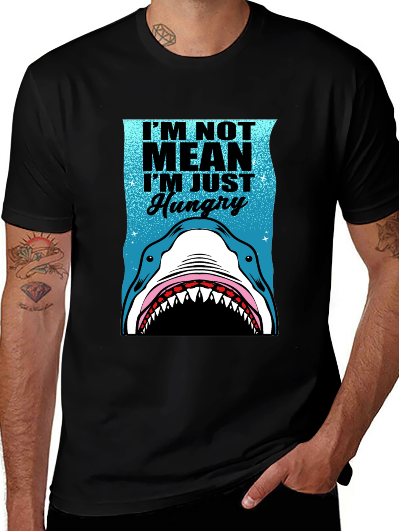 Shark Hungry Graphic Tee - Mens Funny T-Shirt