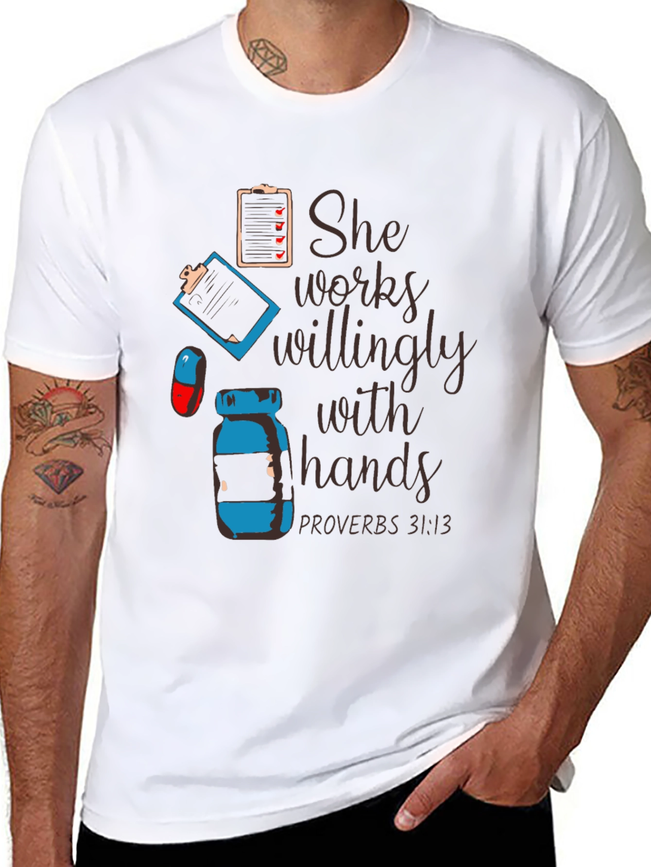 She Works Willingly with Hands T-Shirt