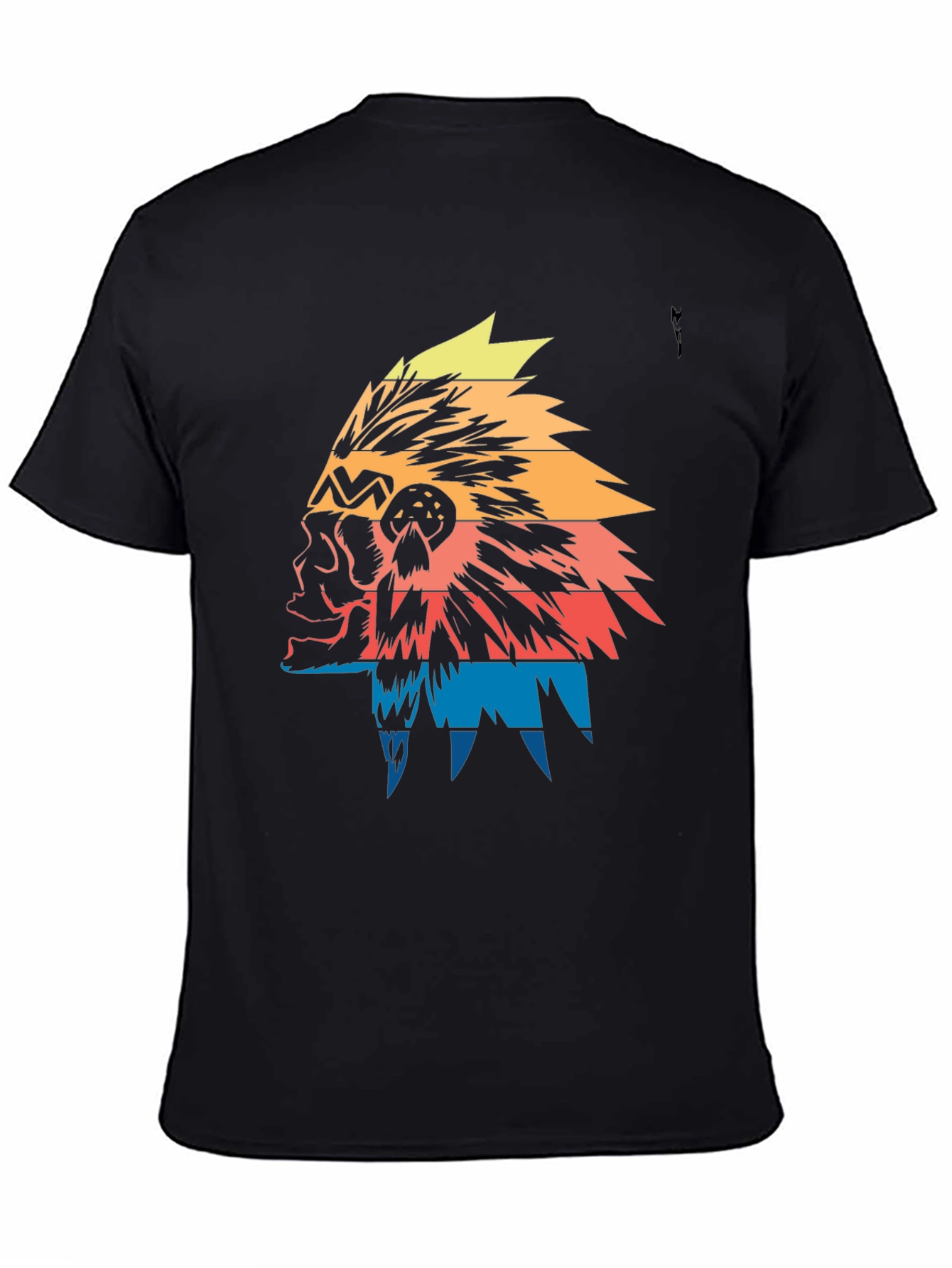 Native American Headdress Graphic Tee - Black