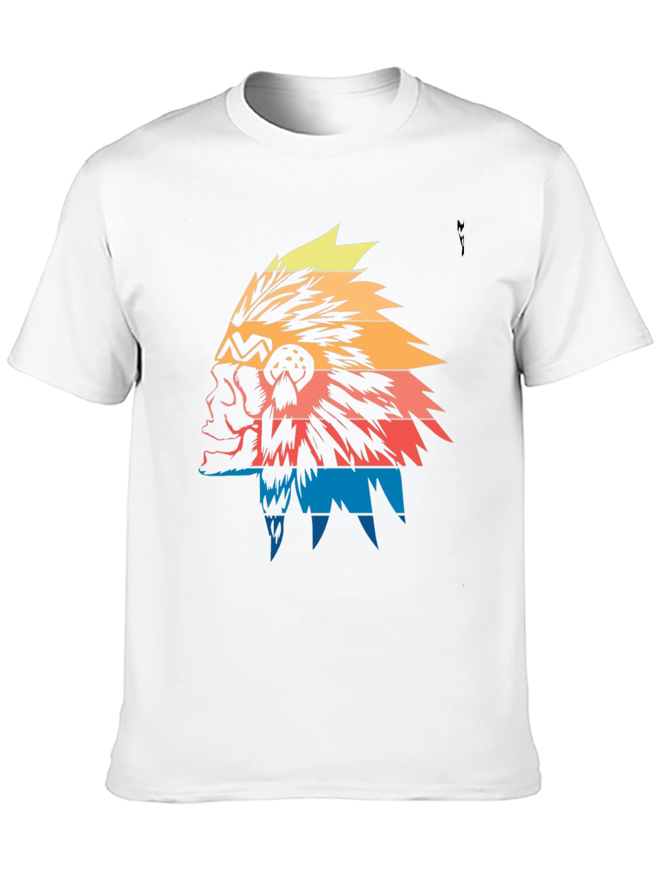 Native American Headdress Graphic Tee - Black