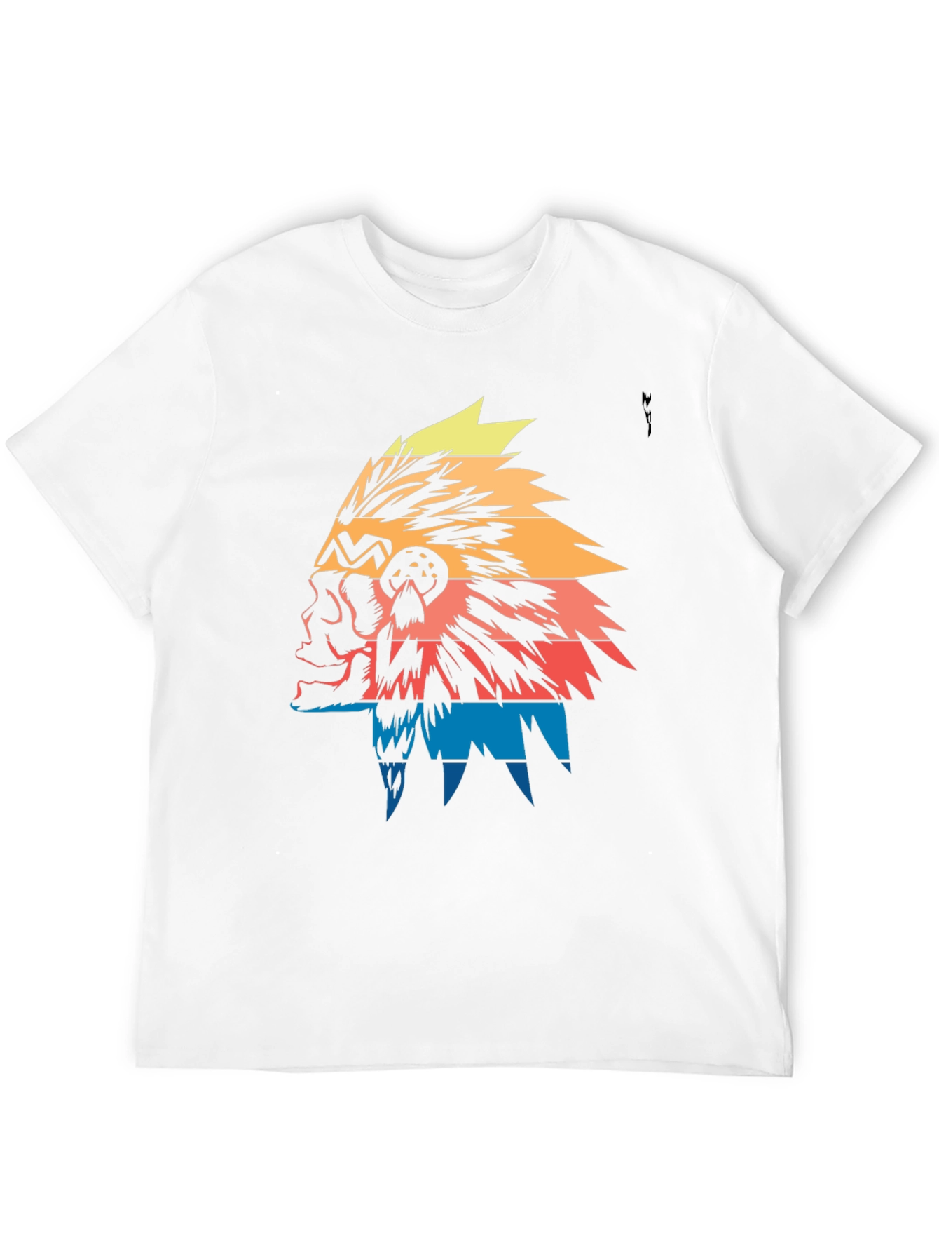 Native American Headdress Graphic Tee - Black