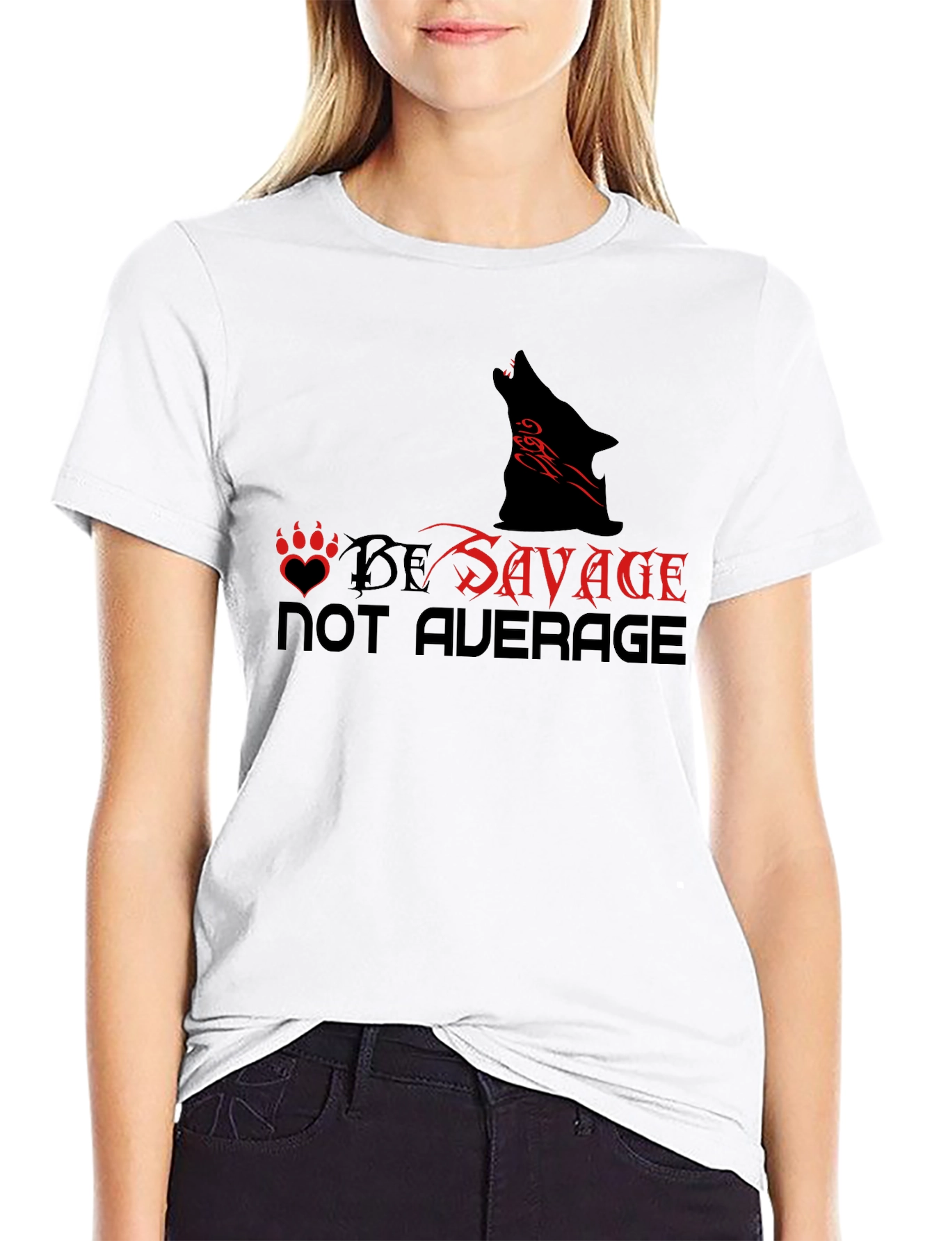 Be Savage Graphic Tee - Wolf Design