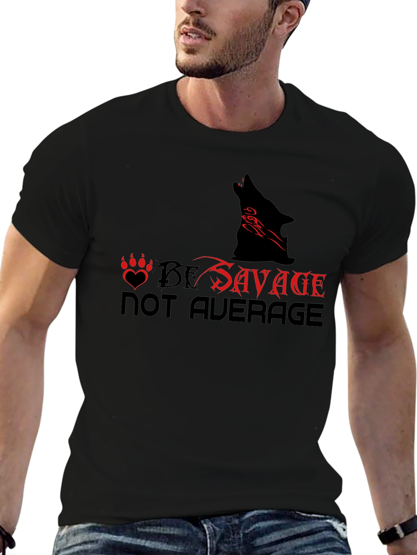 Be Savage Graphic Tee - Wolf Design
